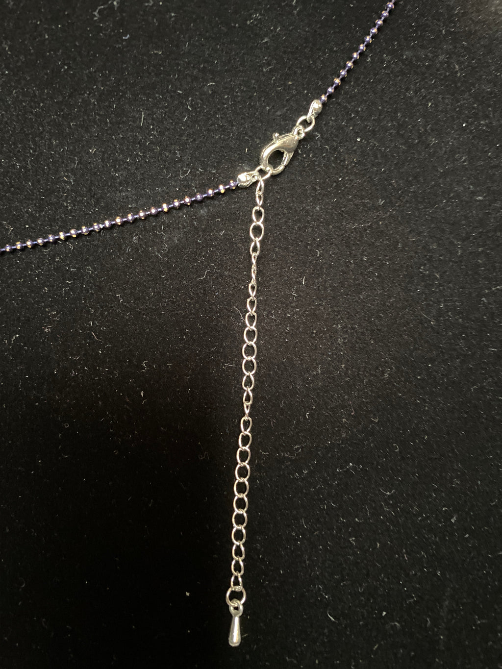 Red Rose (velvet) and Bead Chain Necklace