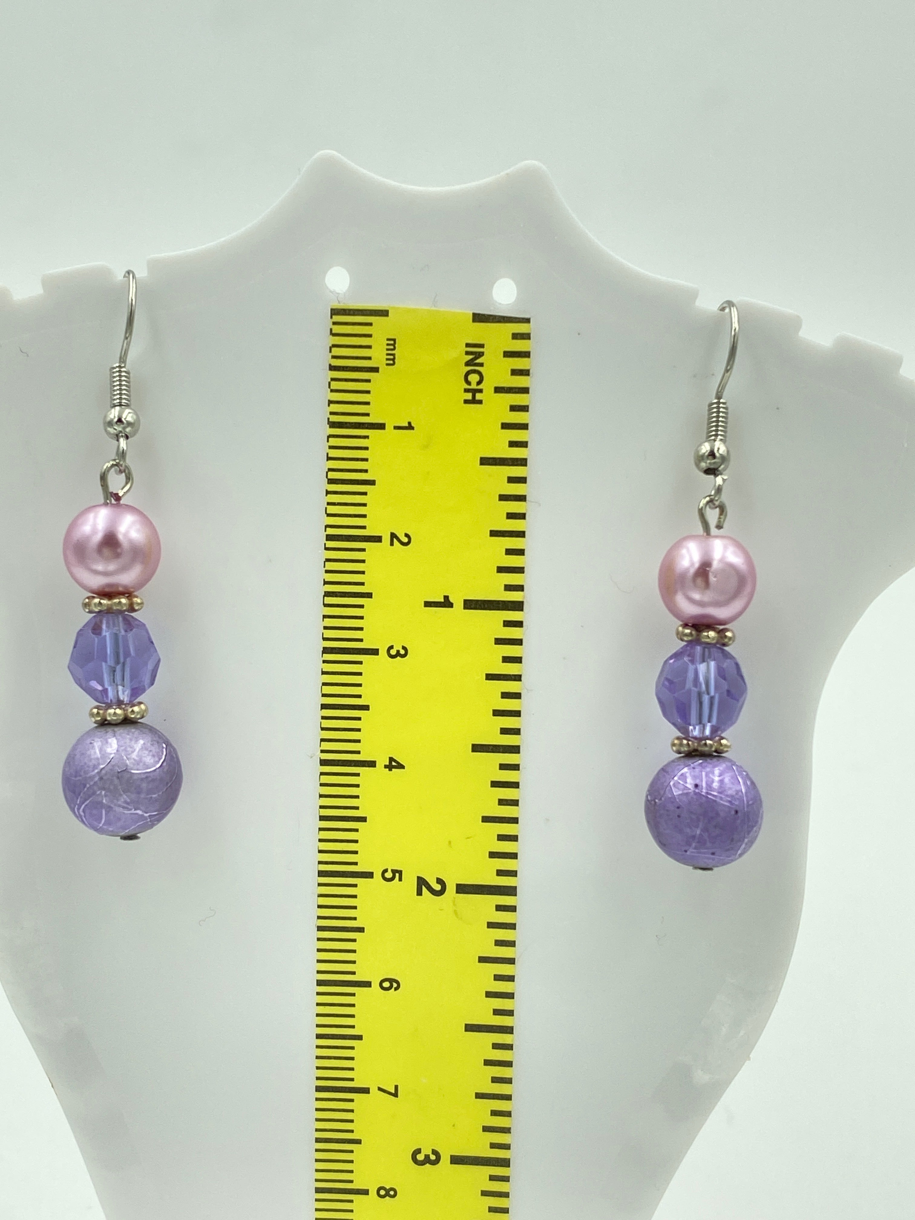 Hook Earrings Elegant Pearls and Rhinestones