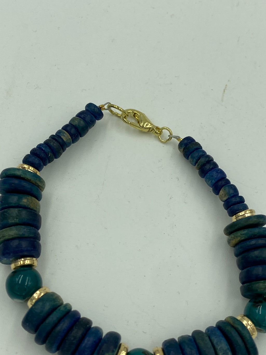 Wood Bead Bracelet with Semi-precious stones