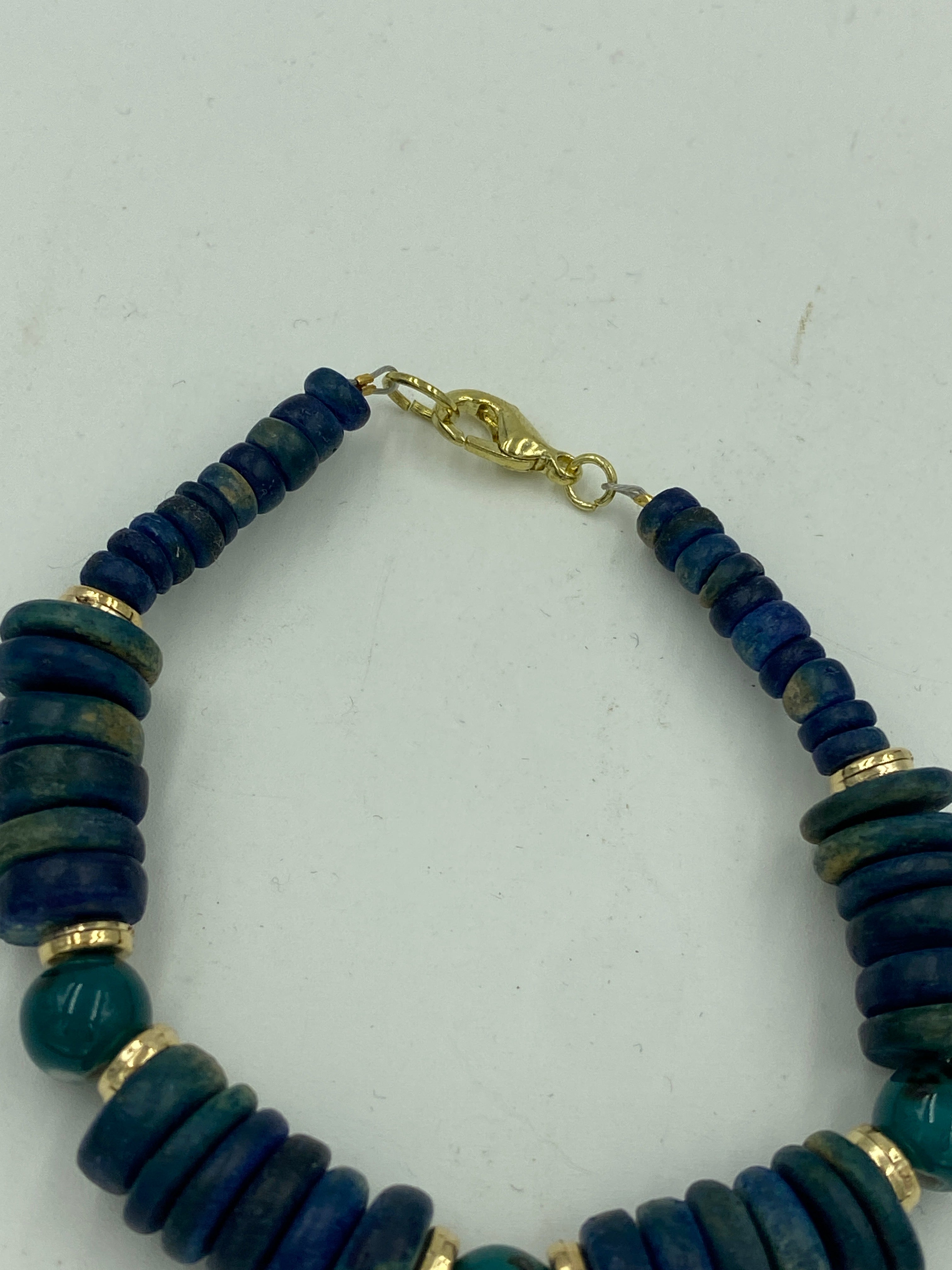 Wood Bead Bracelet with Semi-precious stones
