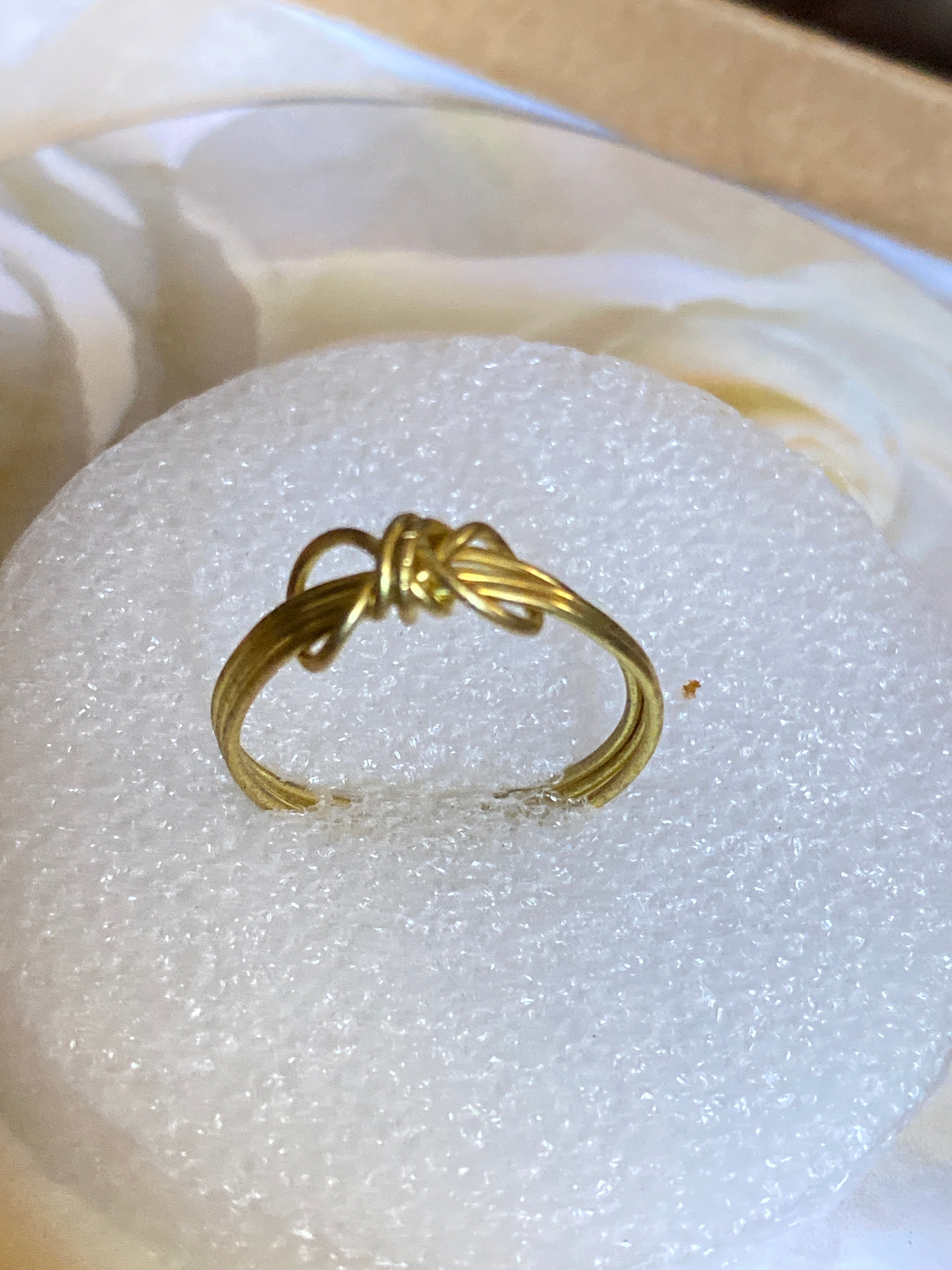 Hand Made Wire Ring Gold Bead