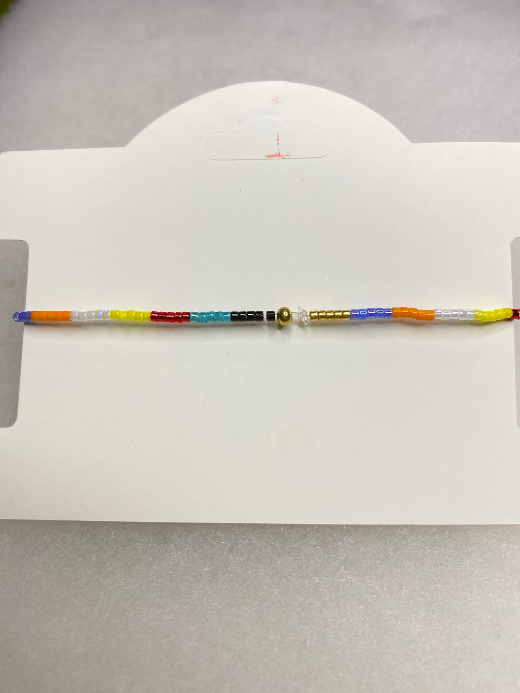 Dainty Bead Bracelet for stacking Multi Color with Gold accent