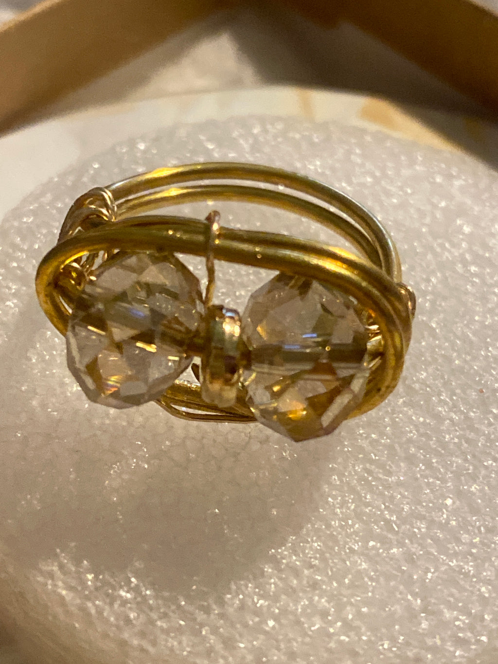Hand Made Wire Ring Rhinestones