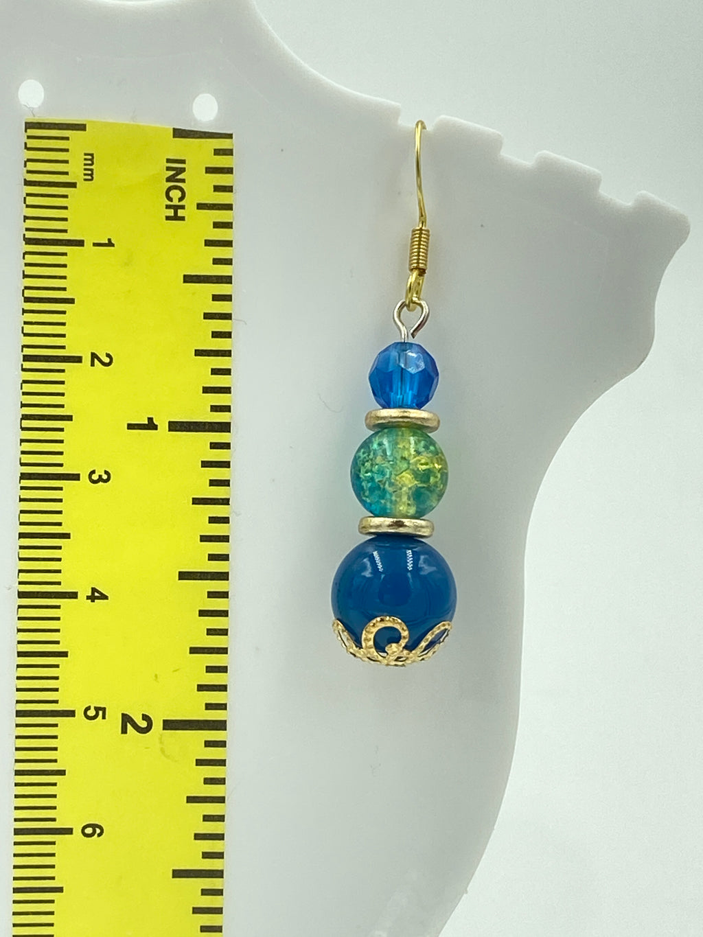 Hook Earrings Elegant Glass Beads and Rhinestones