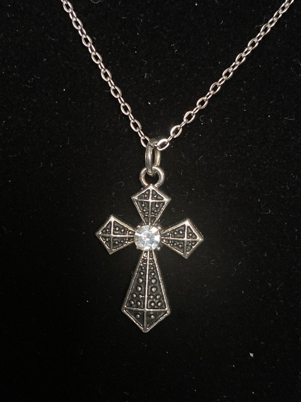 Rhinestone Cross Chain Necklace