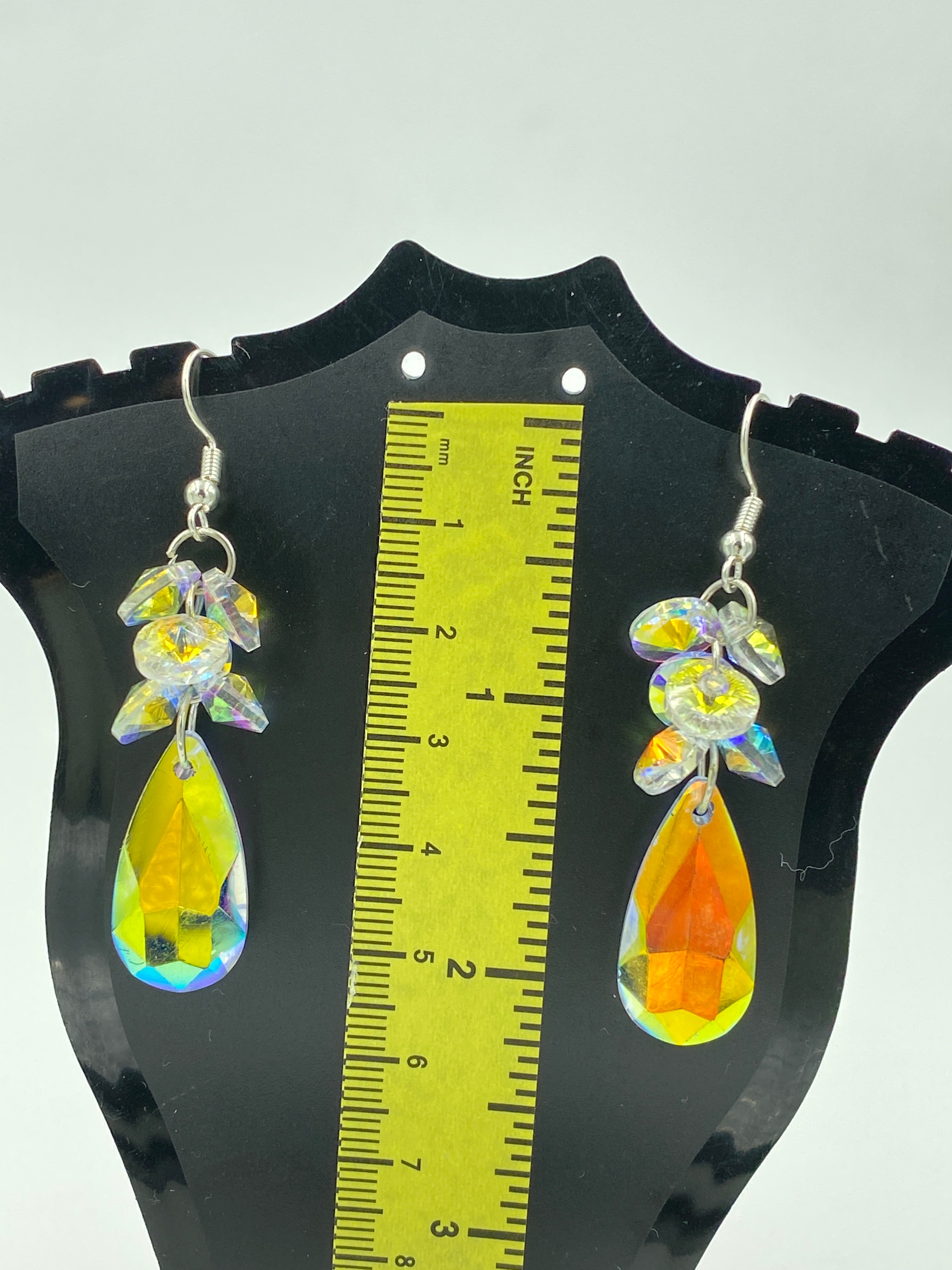Hook Earrings Elegant Rhinestones Chandelier