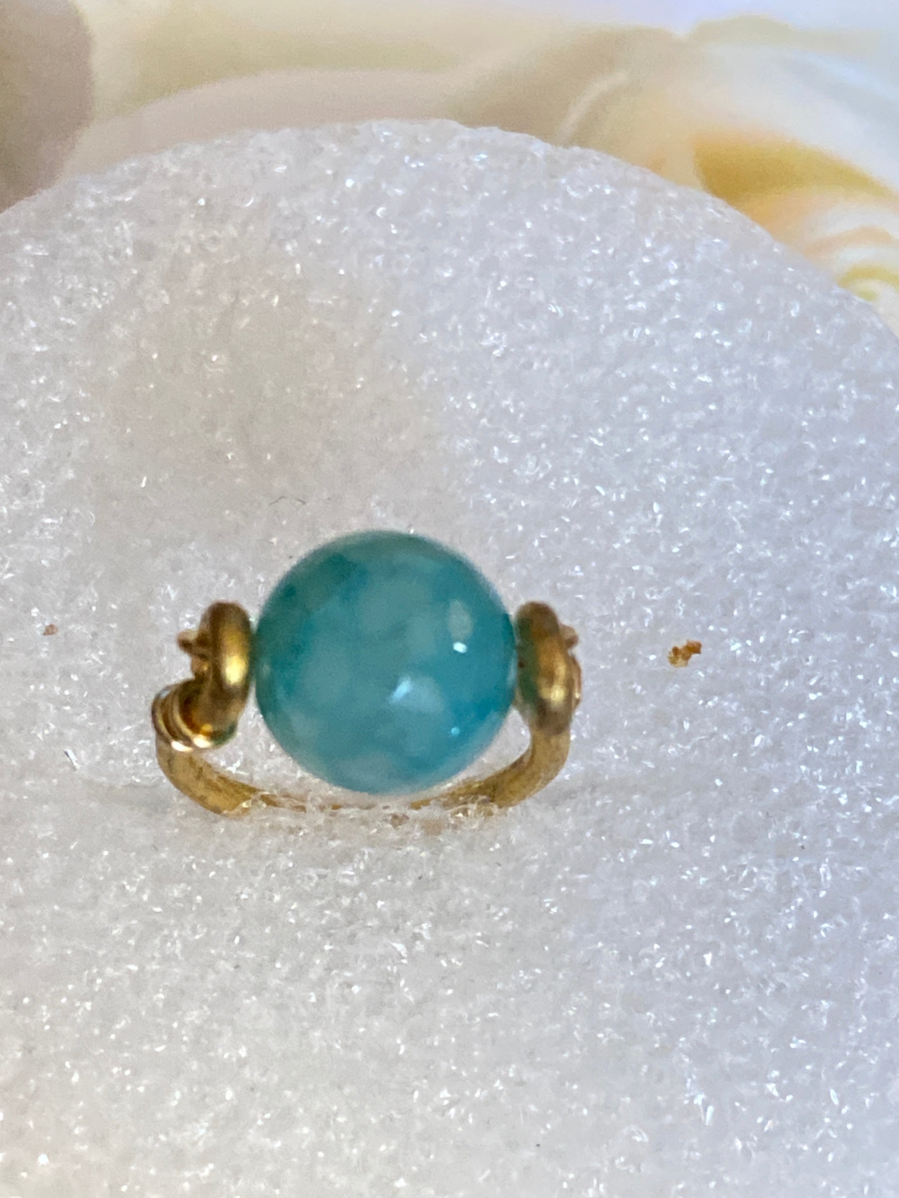 Hand Made Wire Ring Blue Bead
