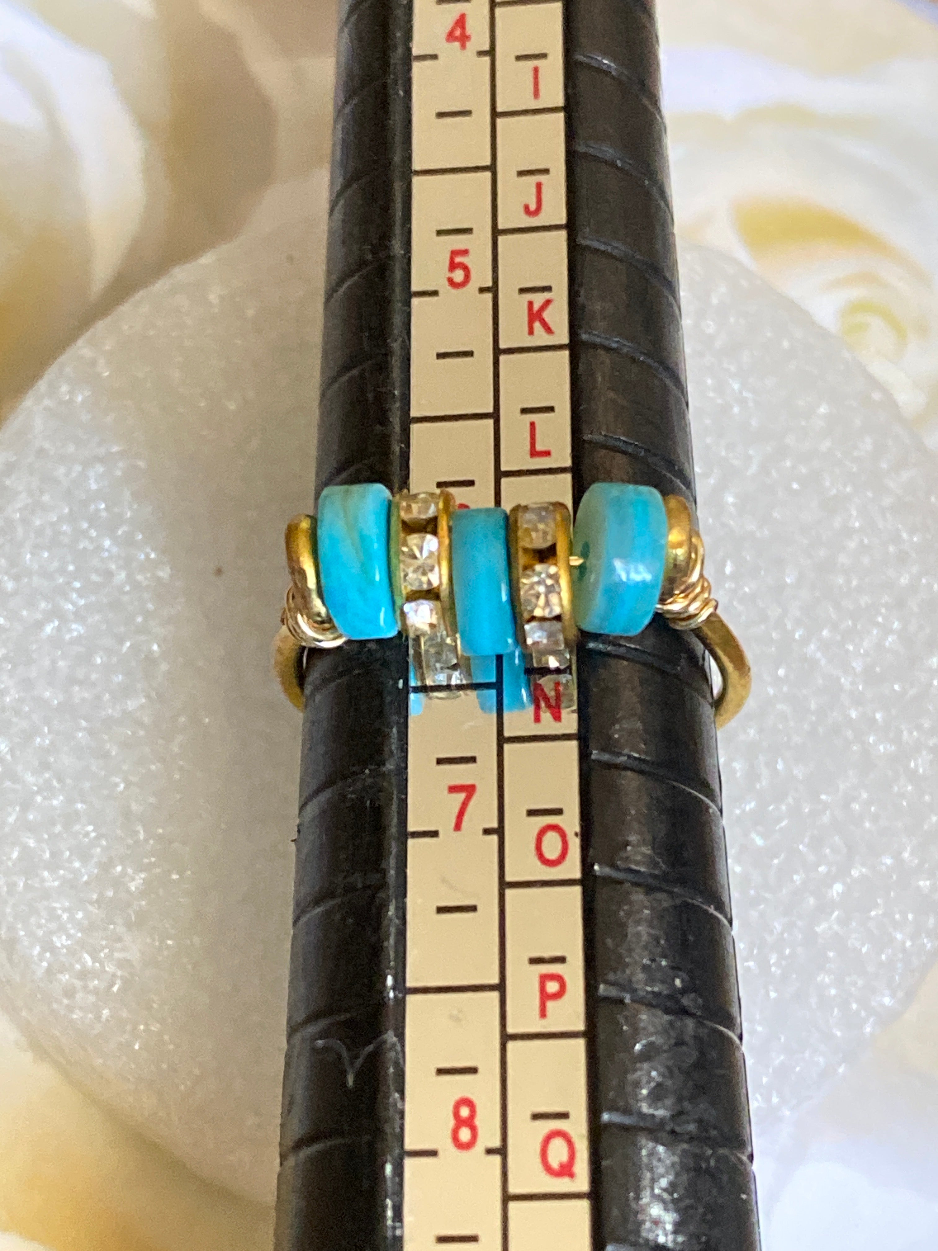 Hand Made Wire Ring Blue Bead