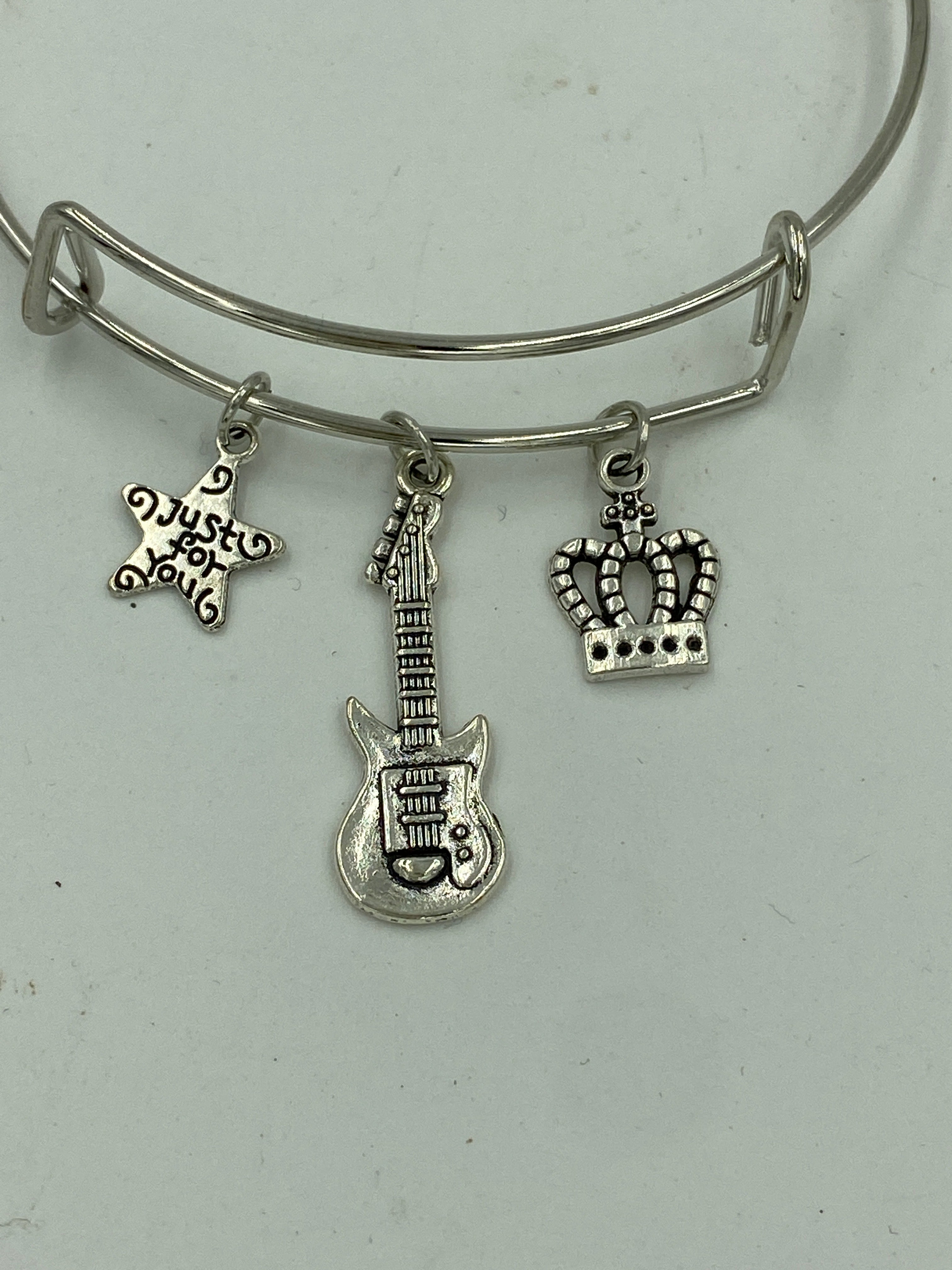 Bangle Charm Bracelet Silver Tone