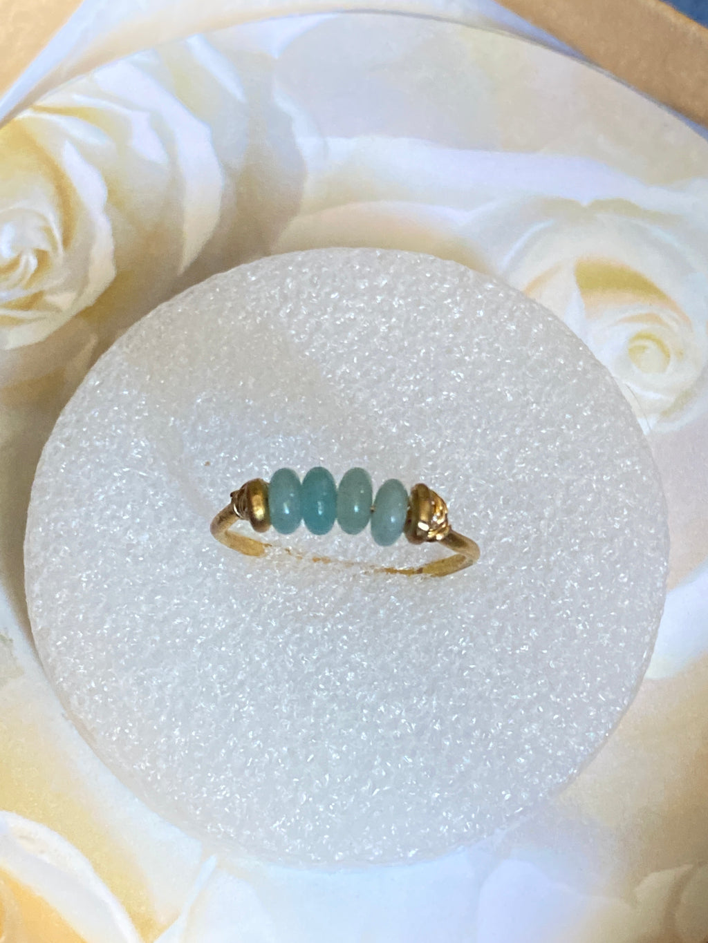 Hand Made Wire Ring Blue Bead
