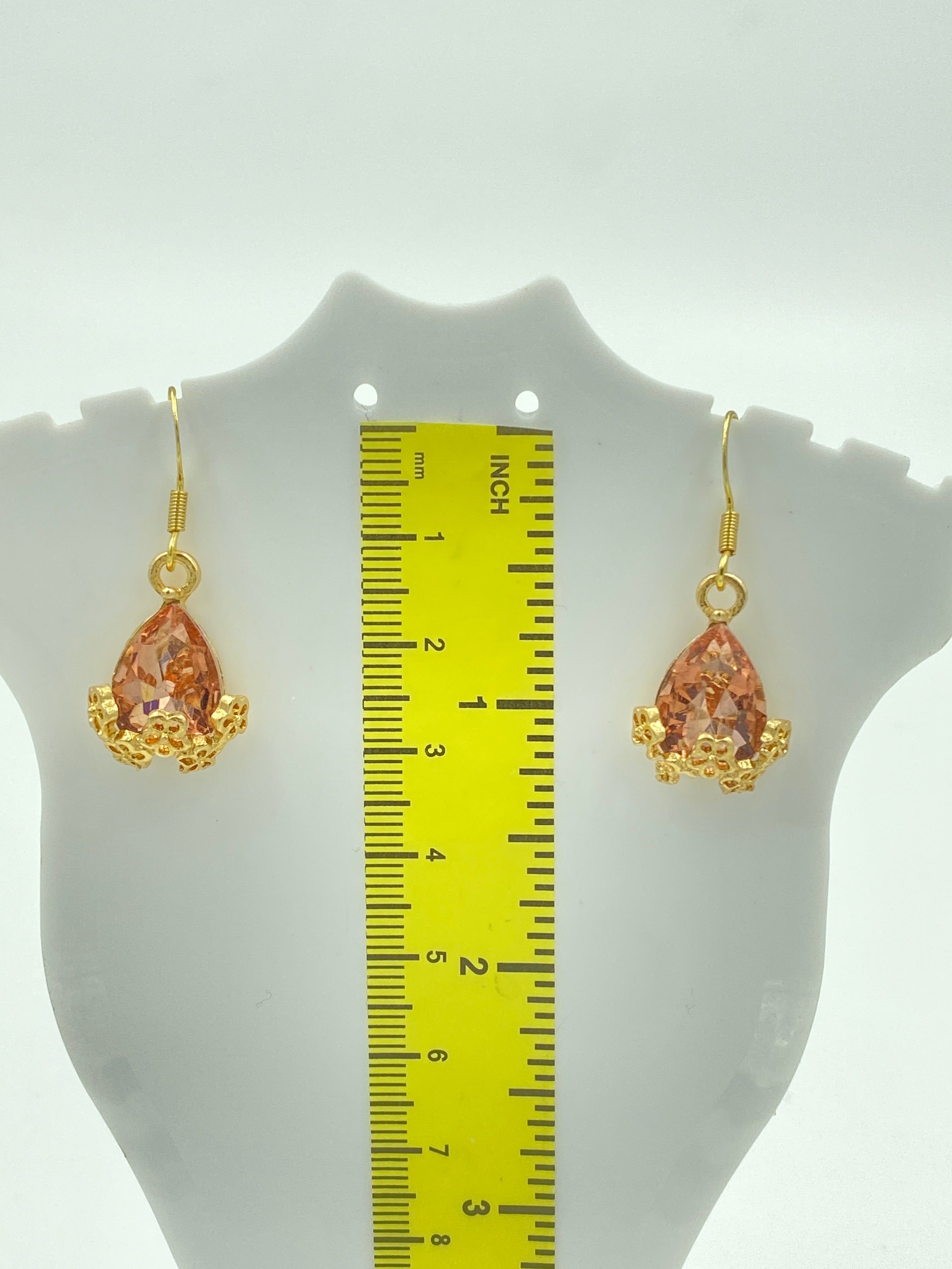 Hook Earrings with gold Rhinestones