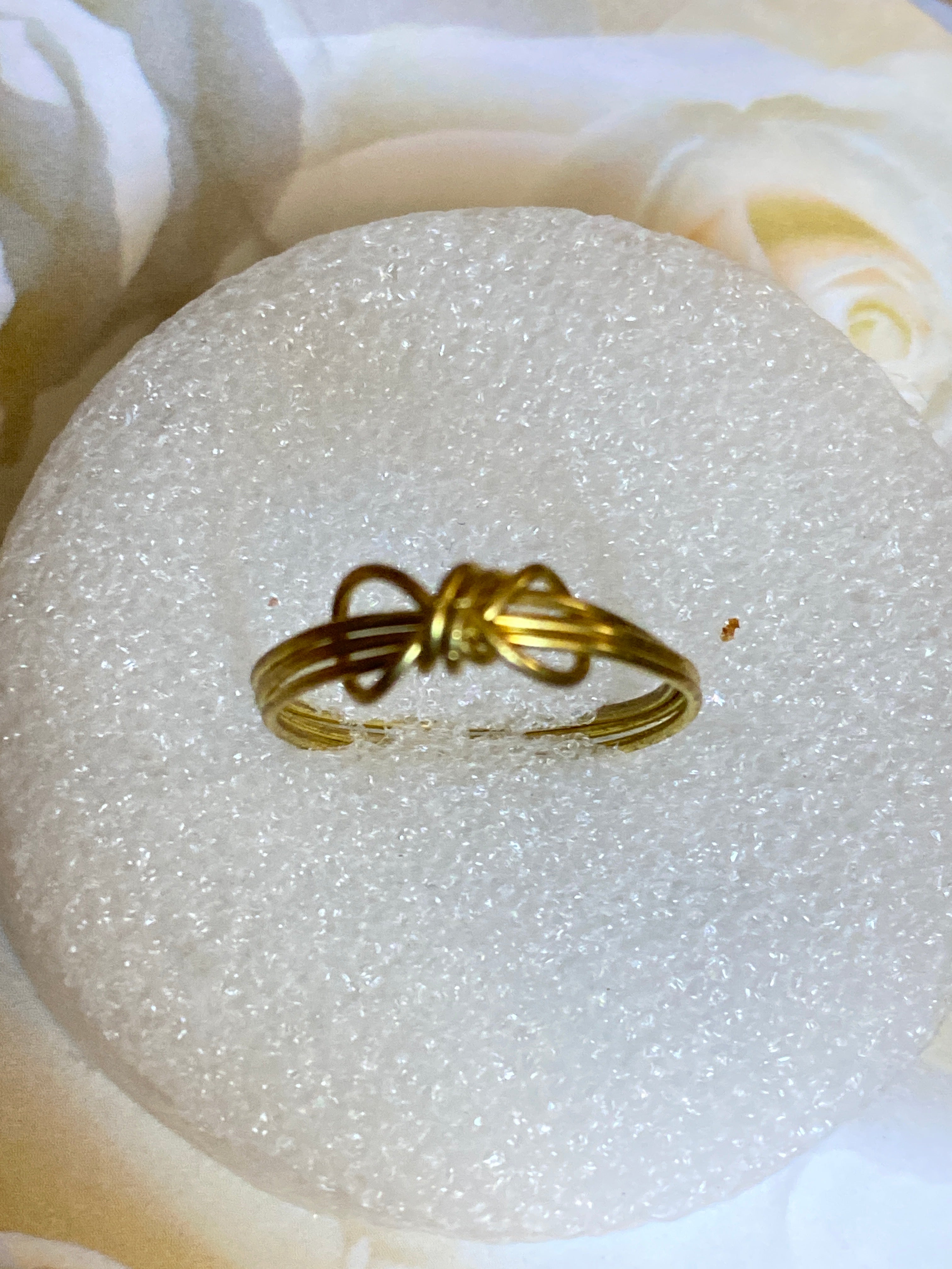 Hand Made Wire Ring Gold Bead