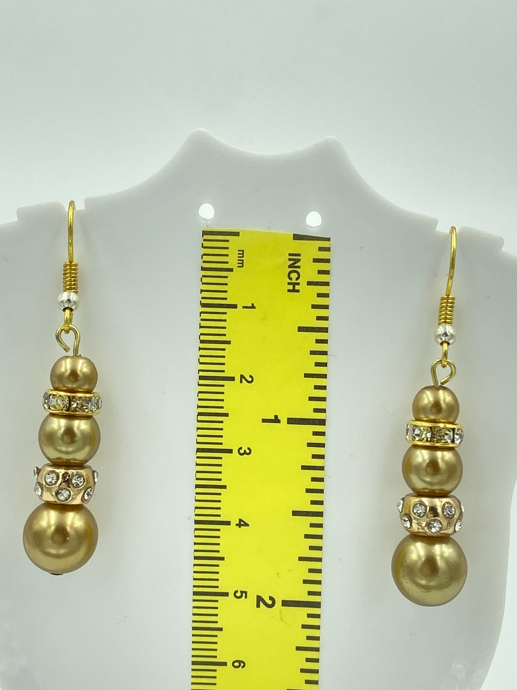 Hook Earrings Elegant Pearls and Rhinestones