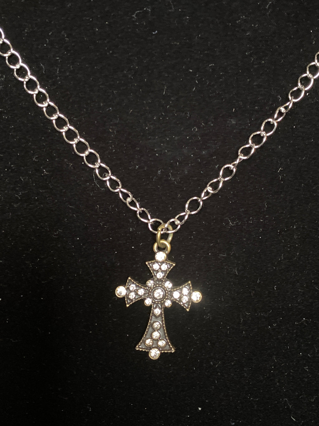 Rhinestone Cross Chain Necklace
