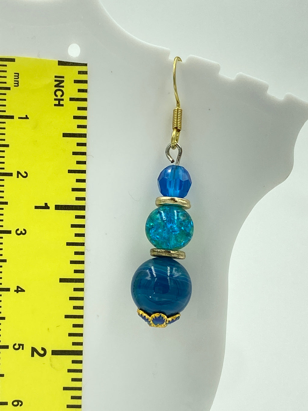 Hook Earrings Elegant Glass Beads and Rhinestones