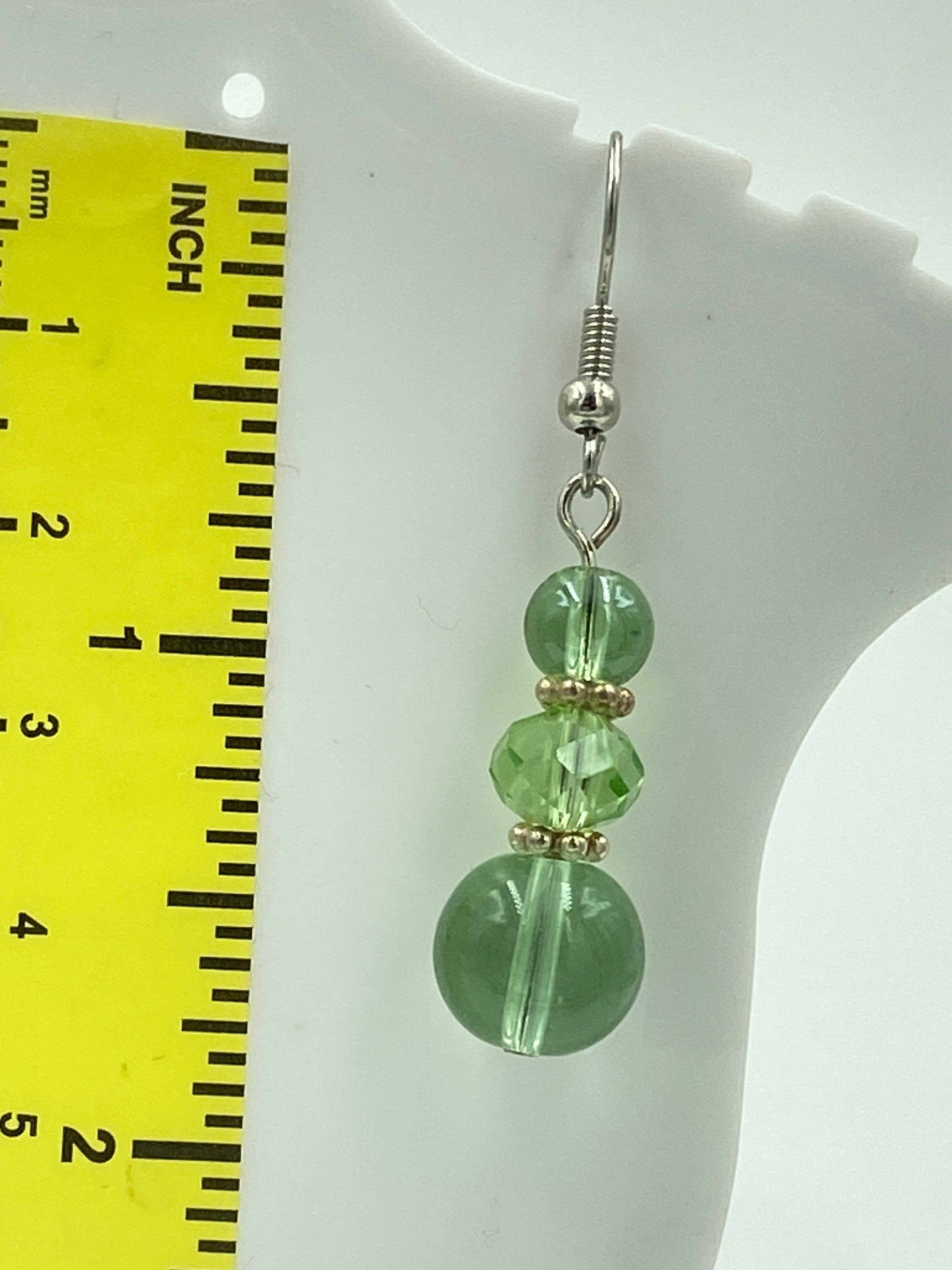 Hook Earrings Elegant Glass Beads and Rhinestones