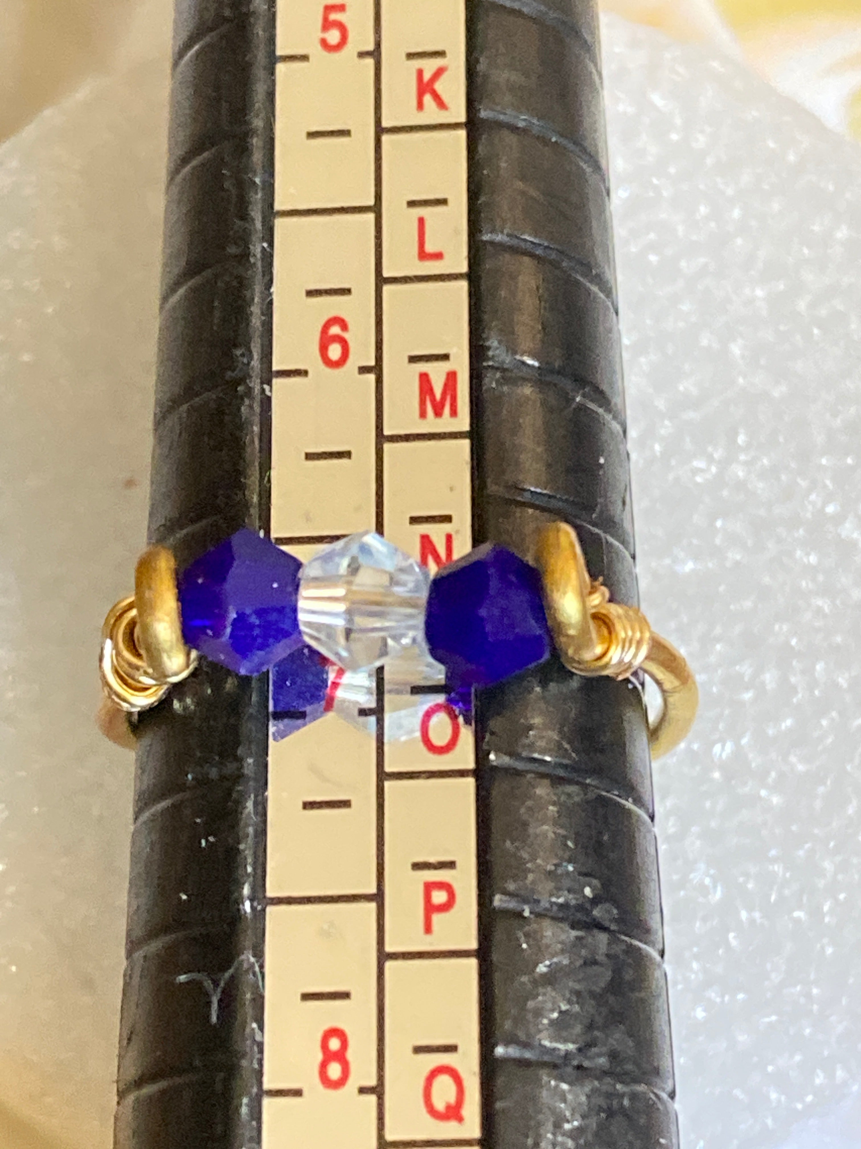 Hand Made Wire Ring Blue Bead