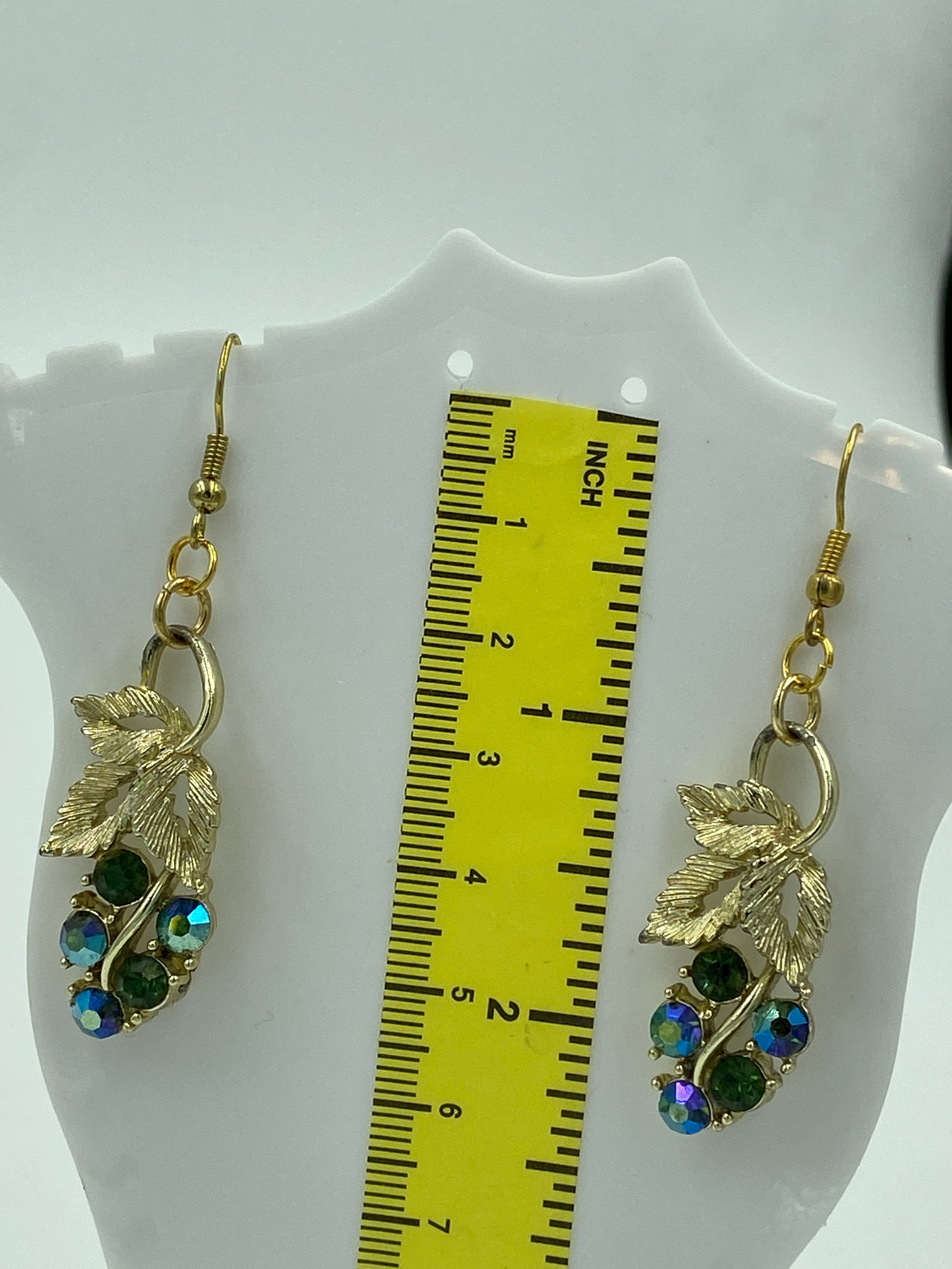 Hook Earrings with Purple Rhinestones