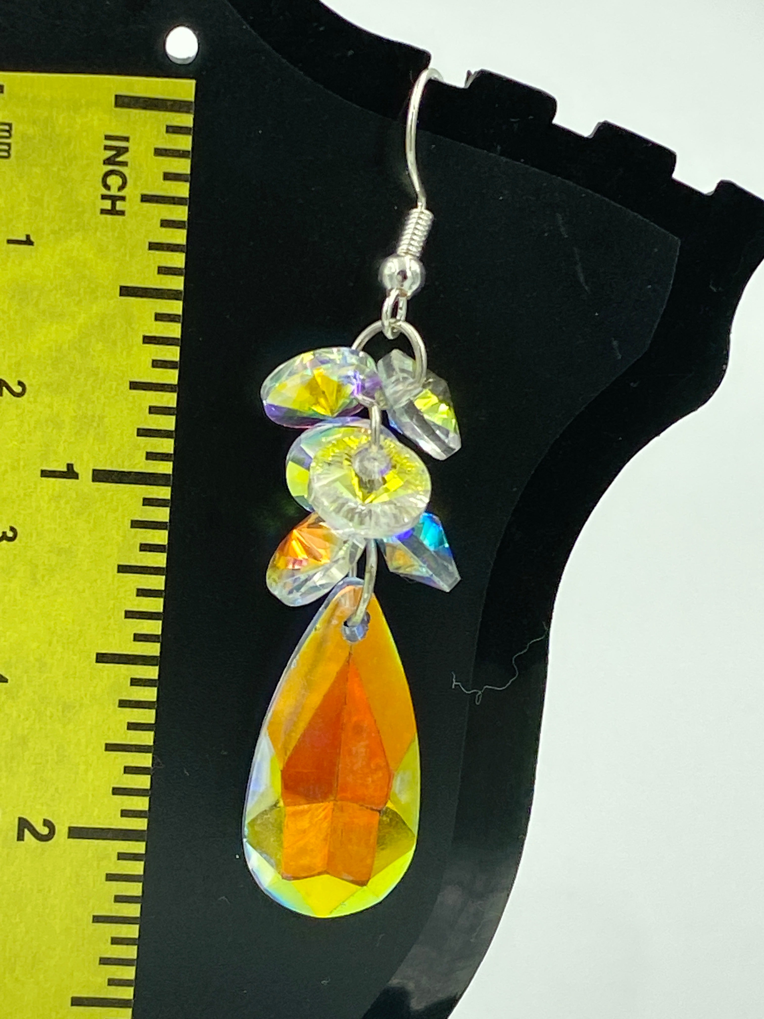 Hook Earrings Elegant Rhinestones Chandelier