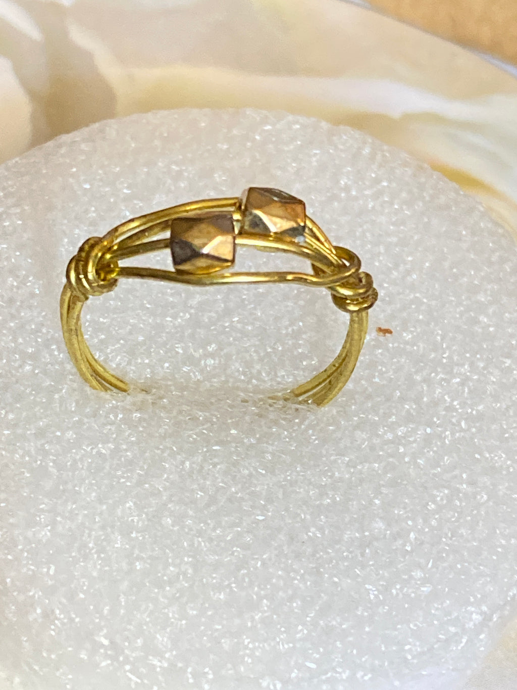 Hand Made Wire Ring Gold Bead