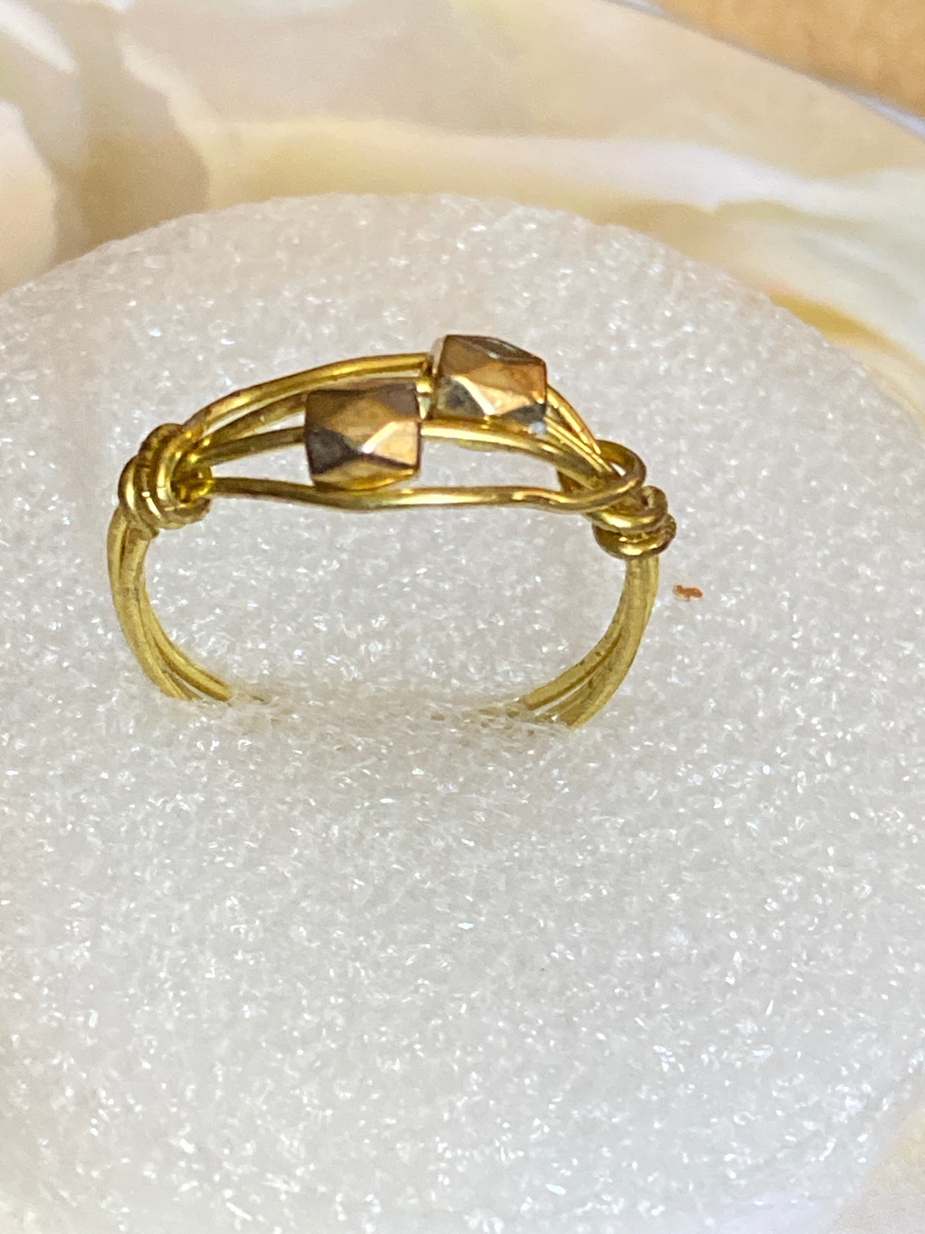 Hand Made Wire Ring Gold Bead