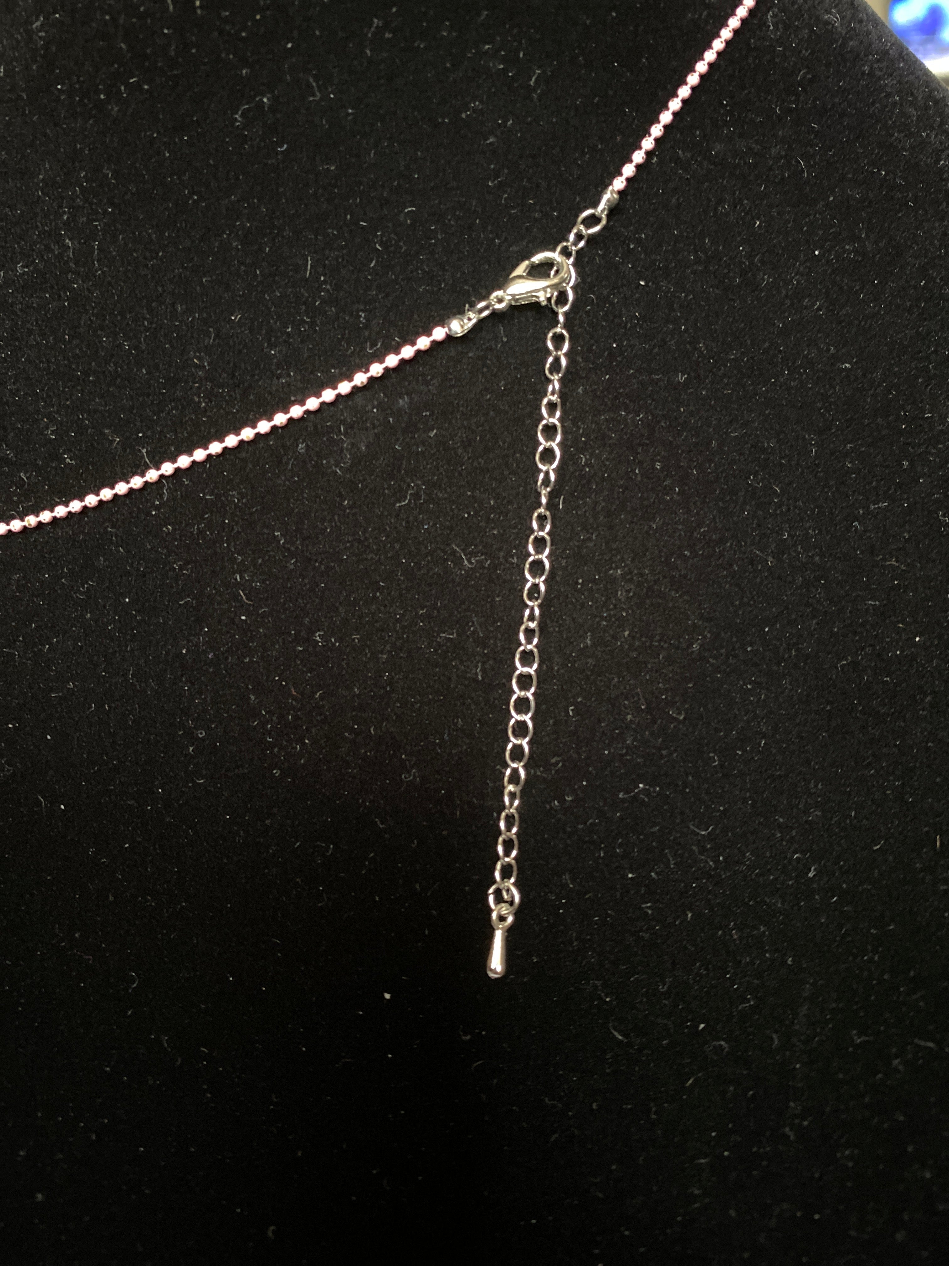 Pink Rose (velvet) Chain Necklace