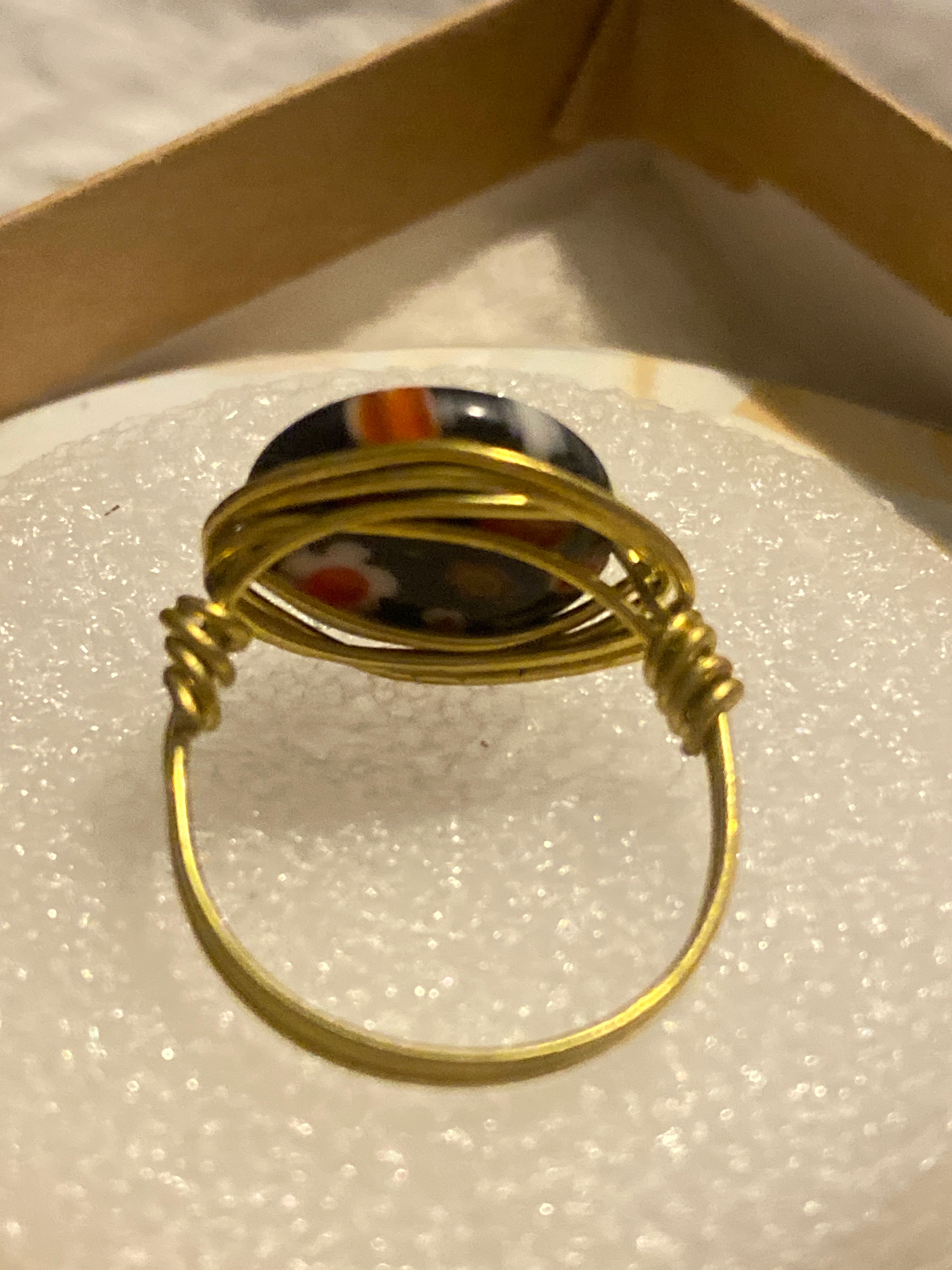 Hand Made Wire Ring Flower Bead