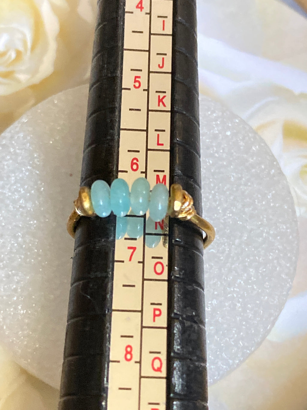 Hand Made Wire Ring Blue Bead