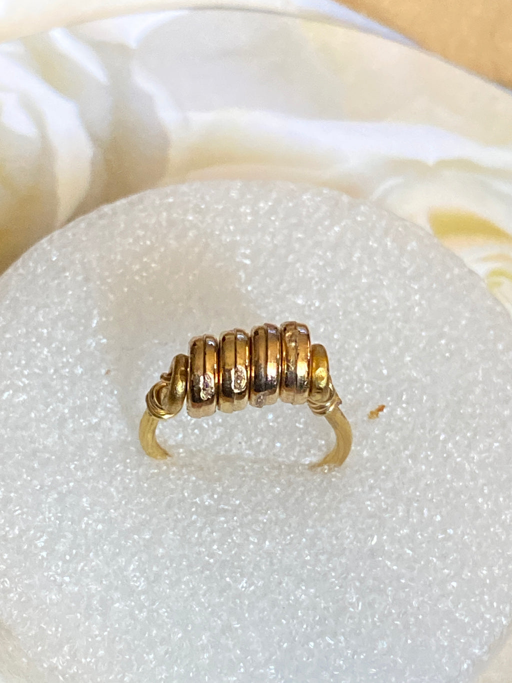 Hand Made Wire Ring Gold Bead