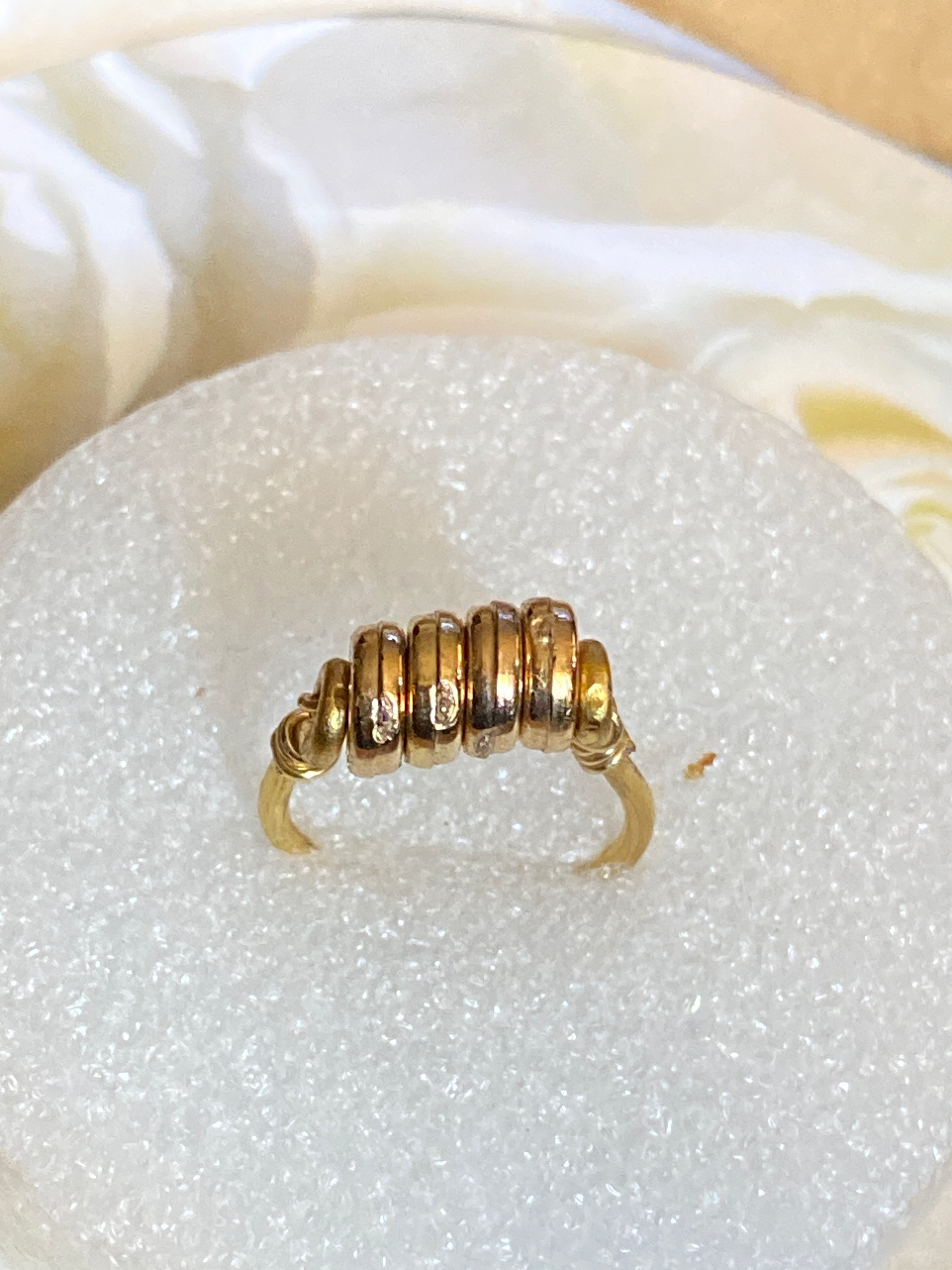 Hand Made Wire Ring Gold Bead