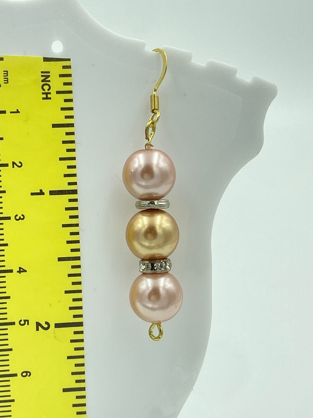 Hook Earrings Elegant Pearls and Rhinestones