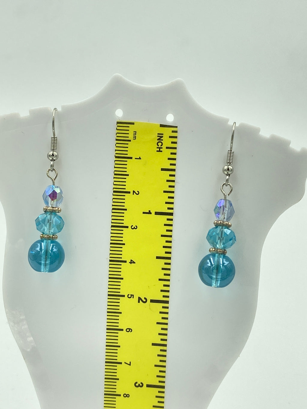 Hook Earrings Elegant Glass Beads and Rhinestones