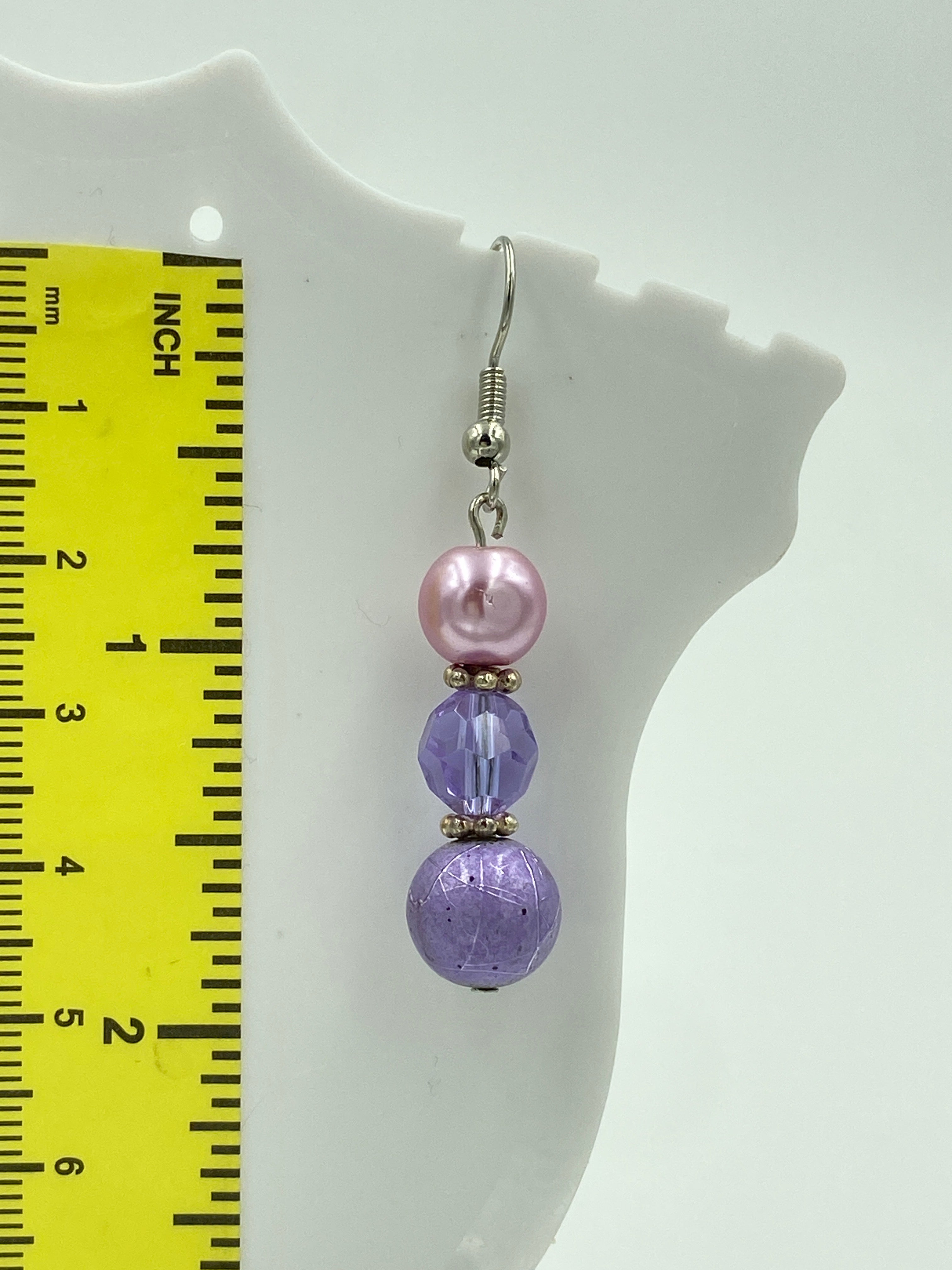 Hook Earrings Elegant Pearls and Rhinestones