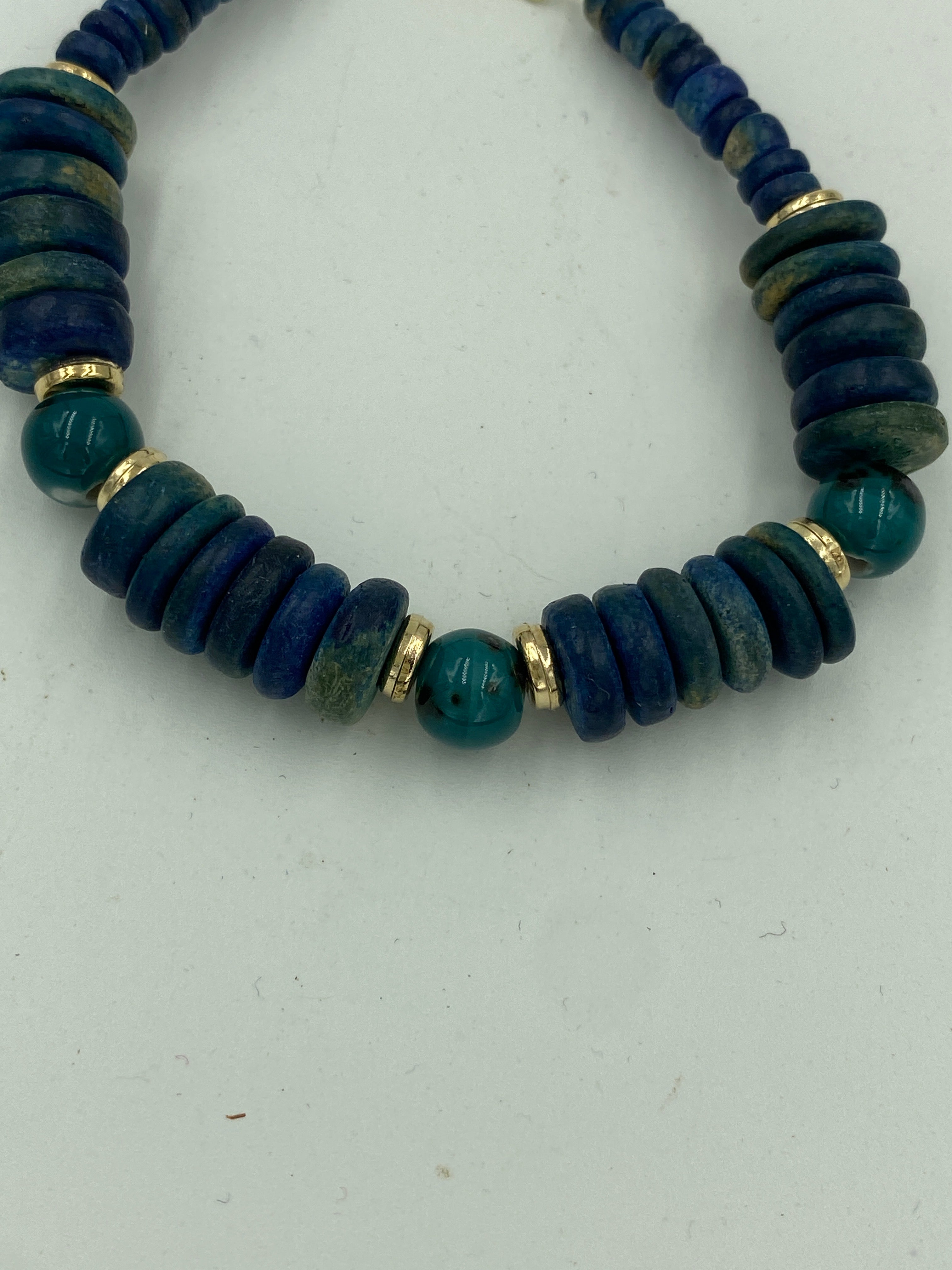 Wood Bead Bracelet with Semi-precious stones
