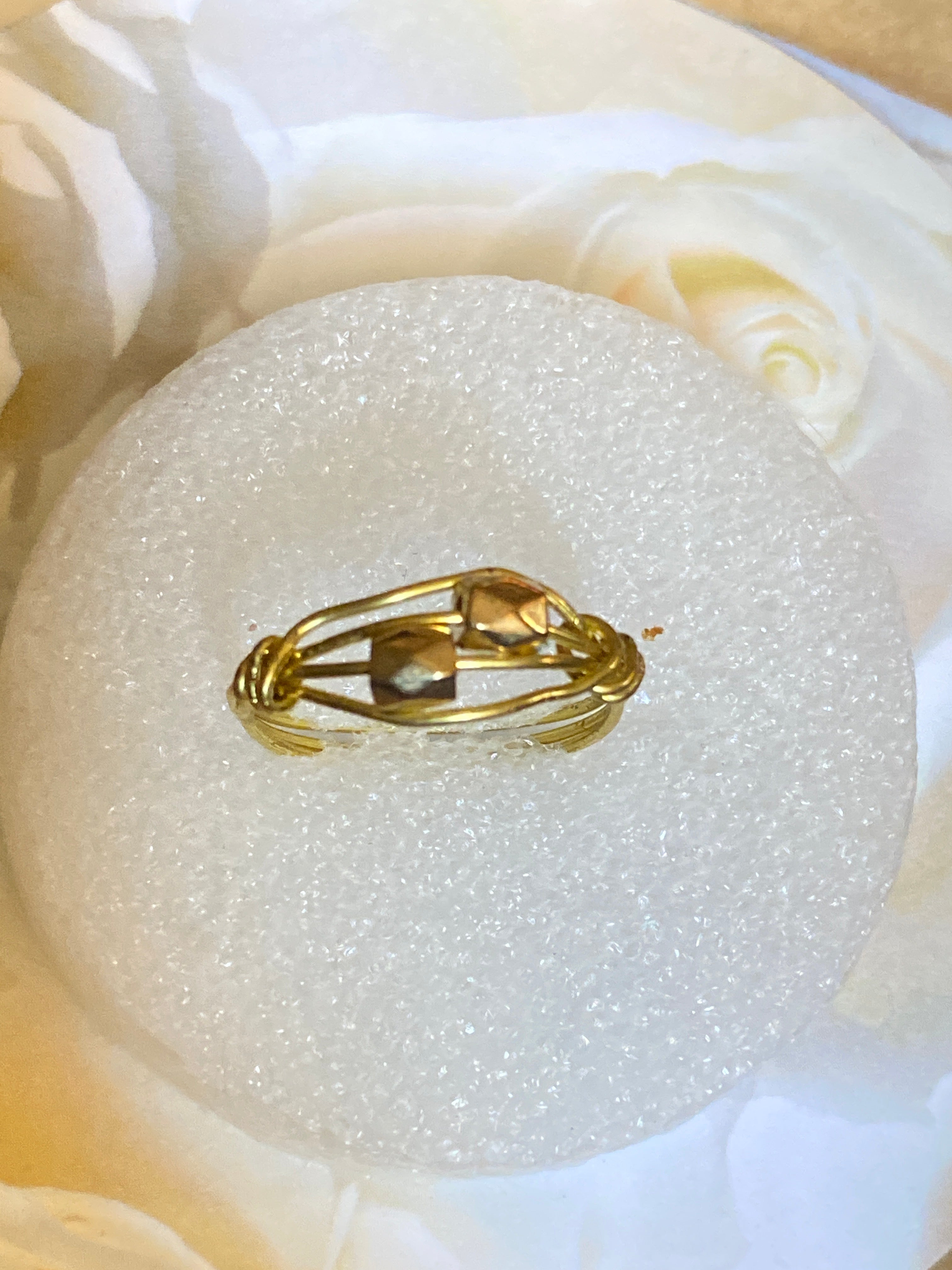 Hand Made Wire Ring Gold Bead