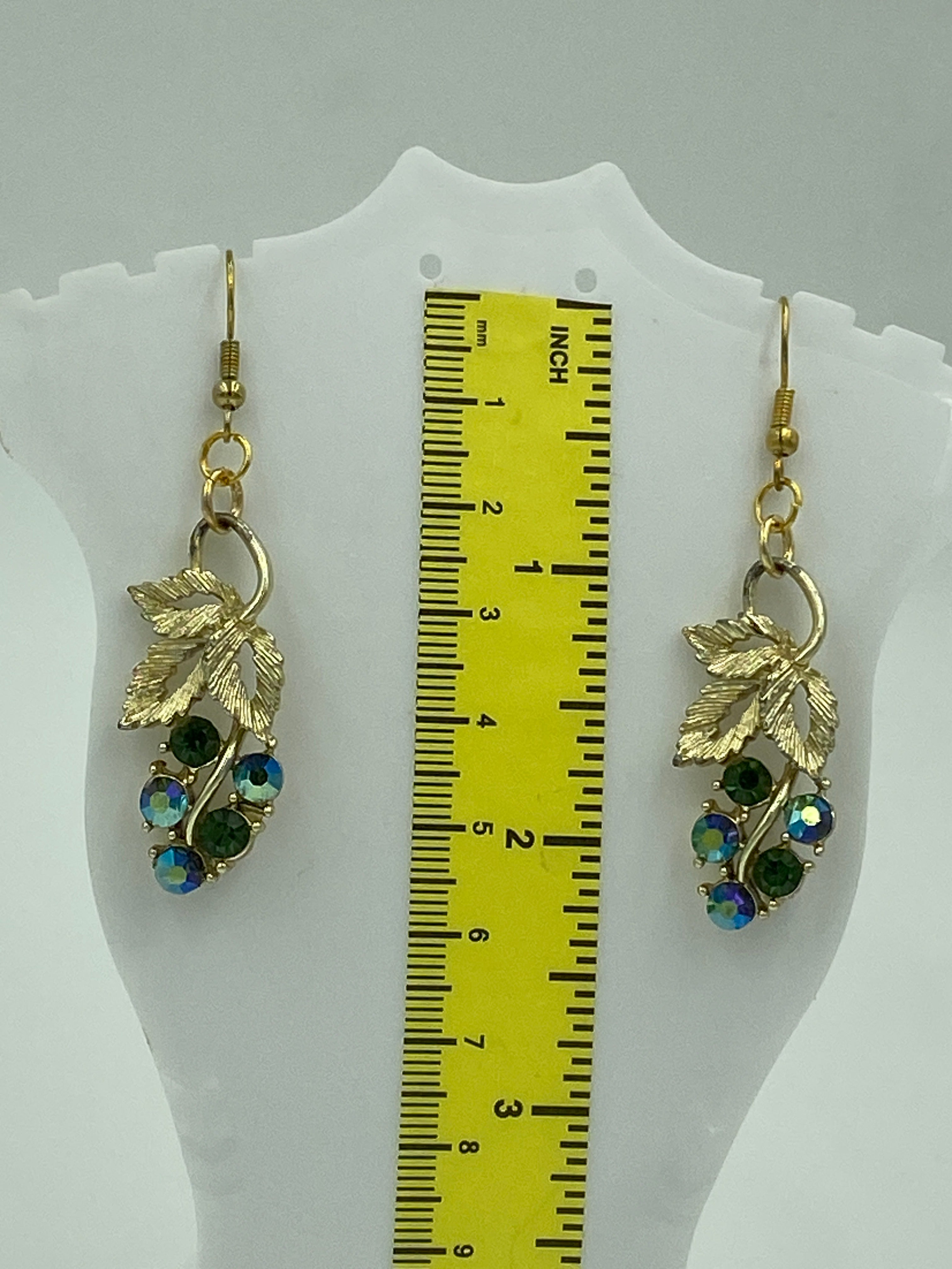 Hook Earrings with Purple Rhinestones