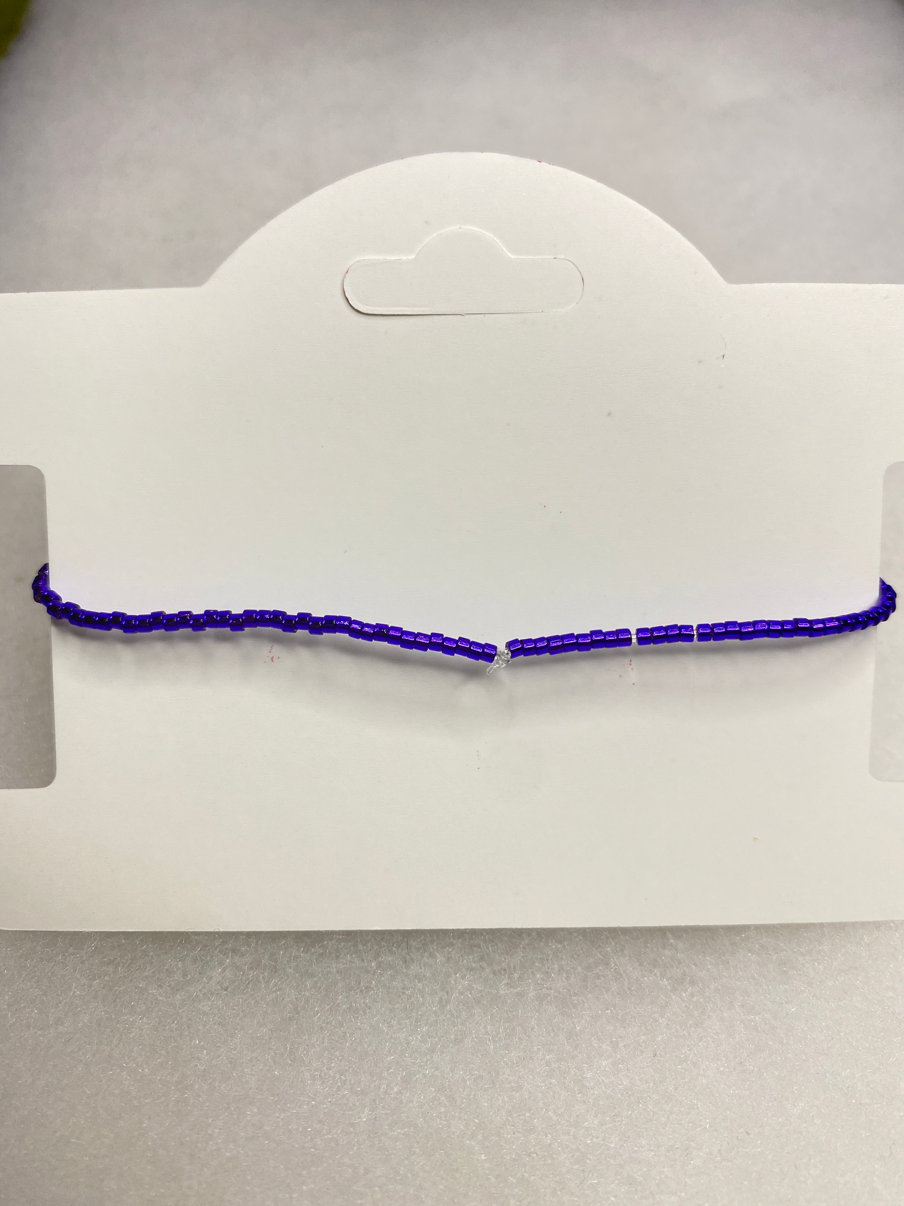 Dainty Bead Bracelet for stacking Blue