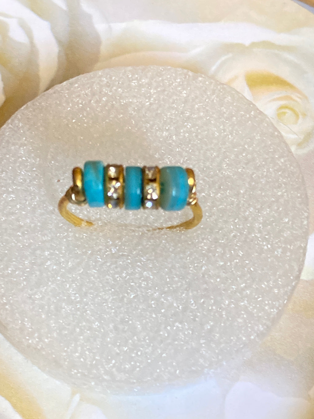 Hand Made Wire Ring Blue Bead