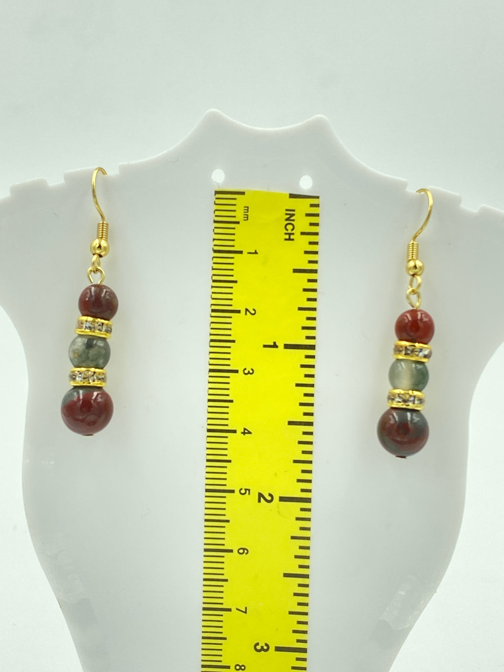 Hook Earrings Elegant Glass Beads and Rhinestones