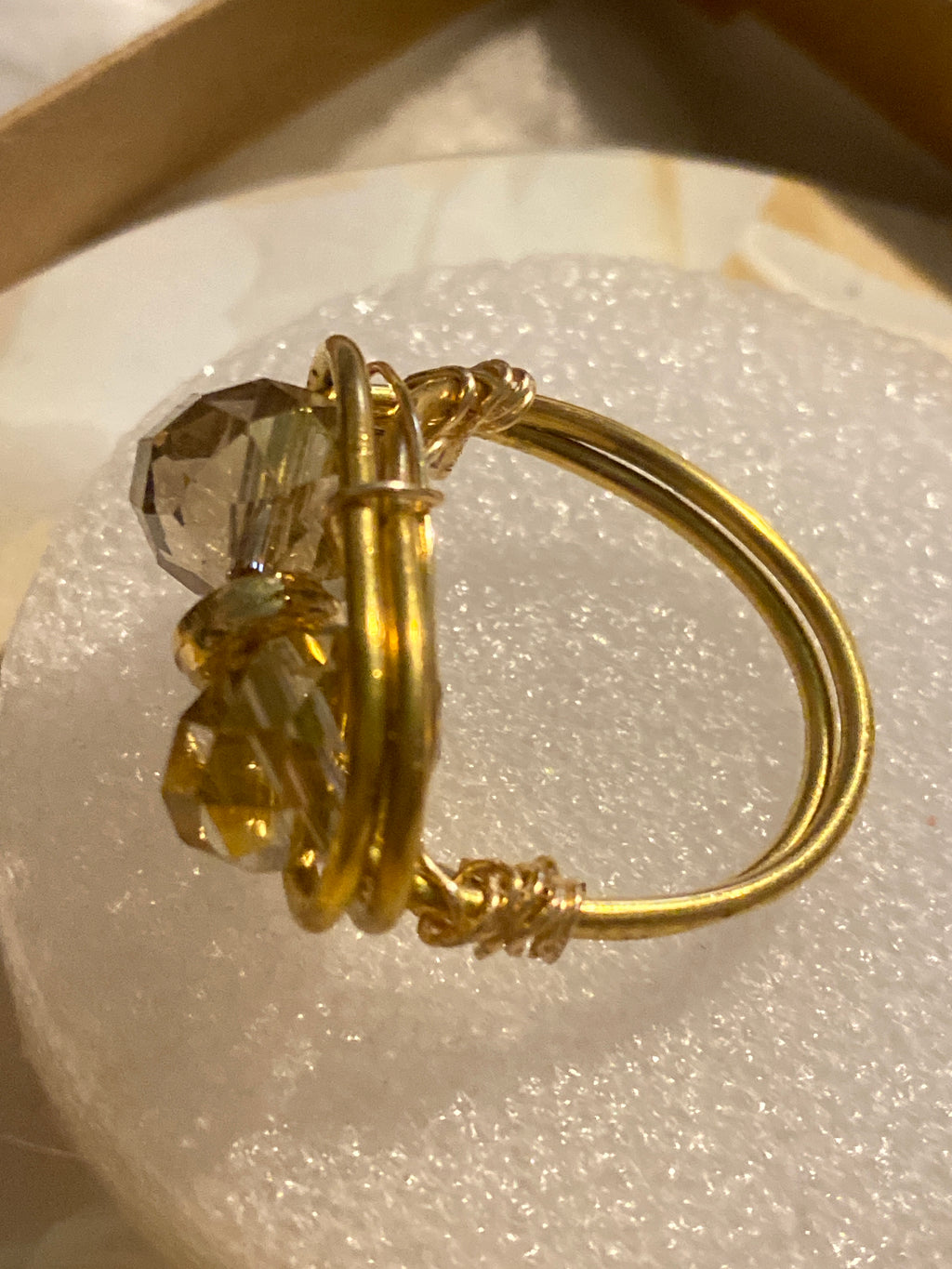 Hand Made Wire Ring Rhinestones