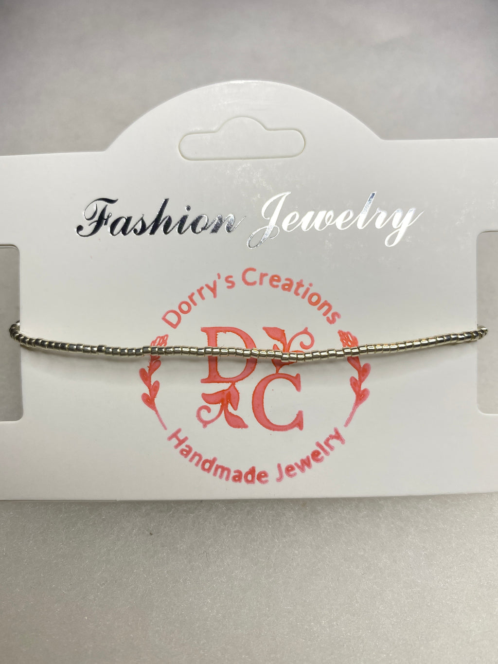 Dainty Bead Bracelet for stacking Silver
