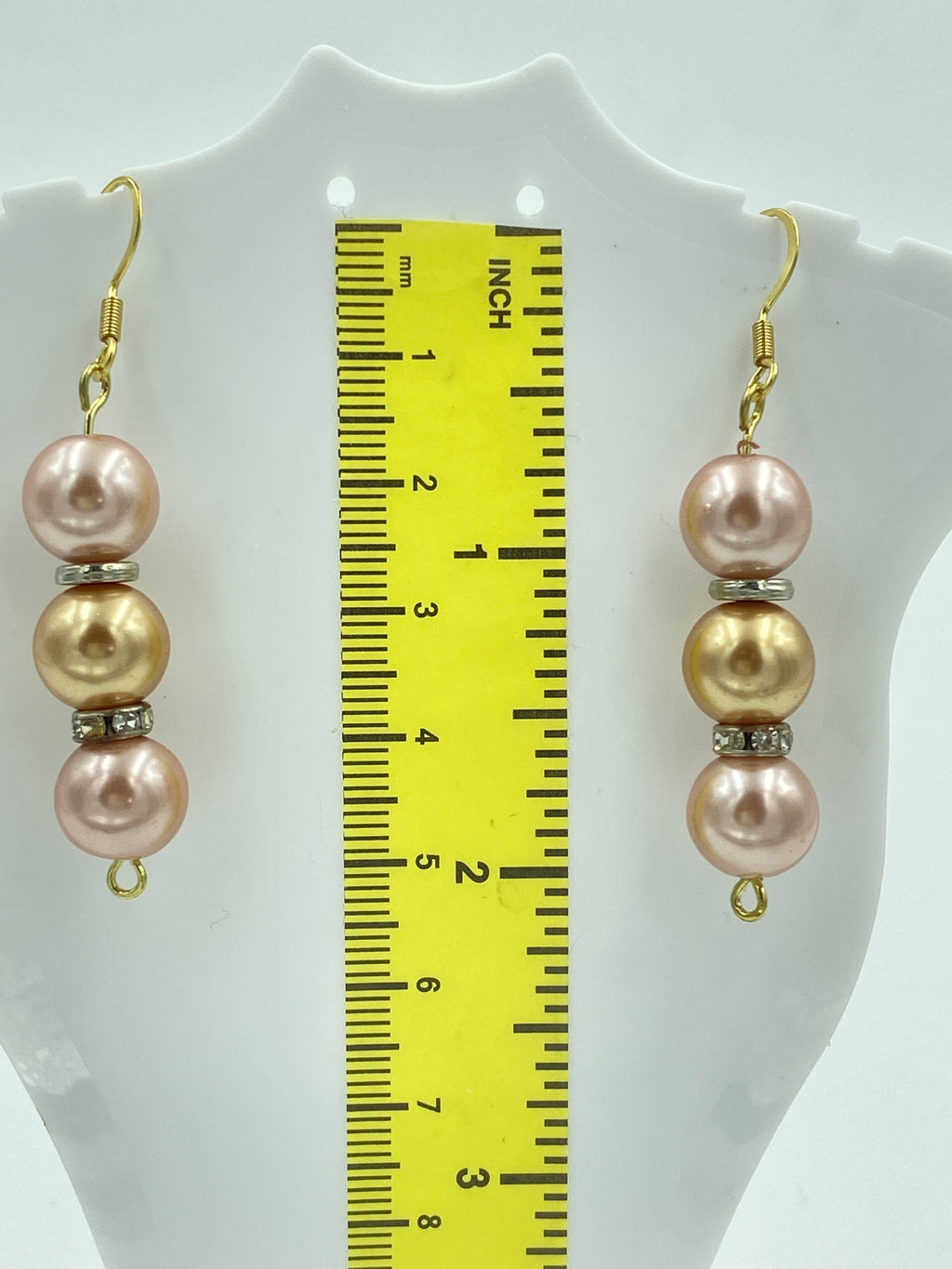 Hook Earrings Elegant Pearls and Rhinestones