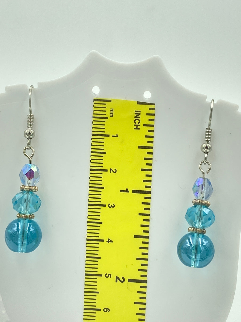 Hook Earrings Elegant Glass Beads and Rhinestones