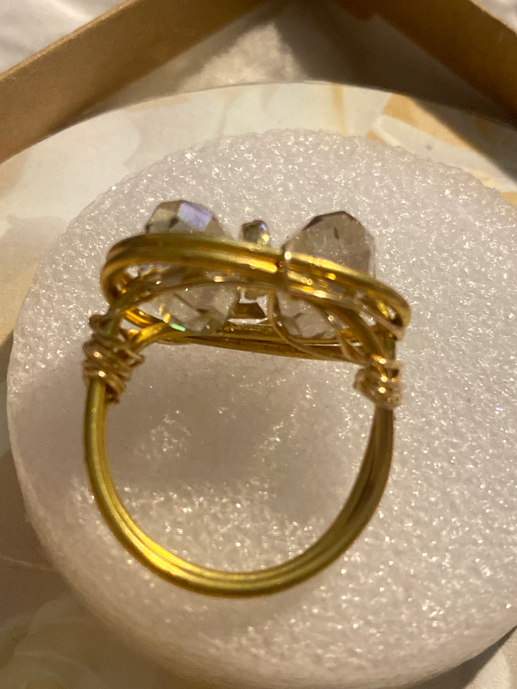 Hand Made Wire Ring Rhinestones
