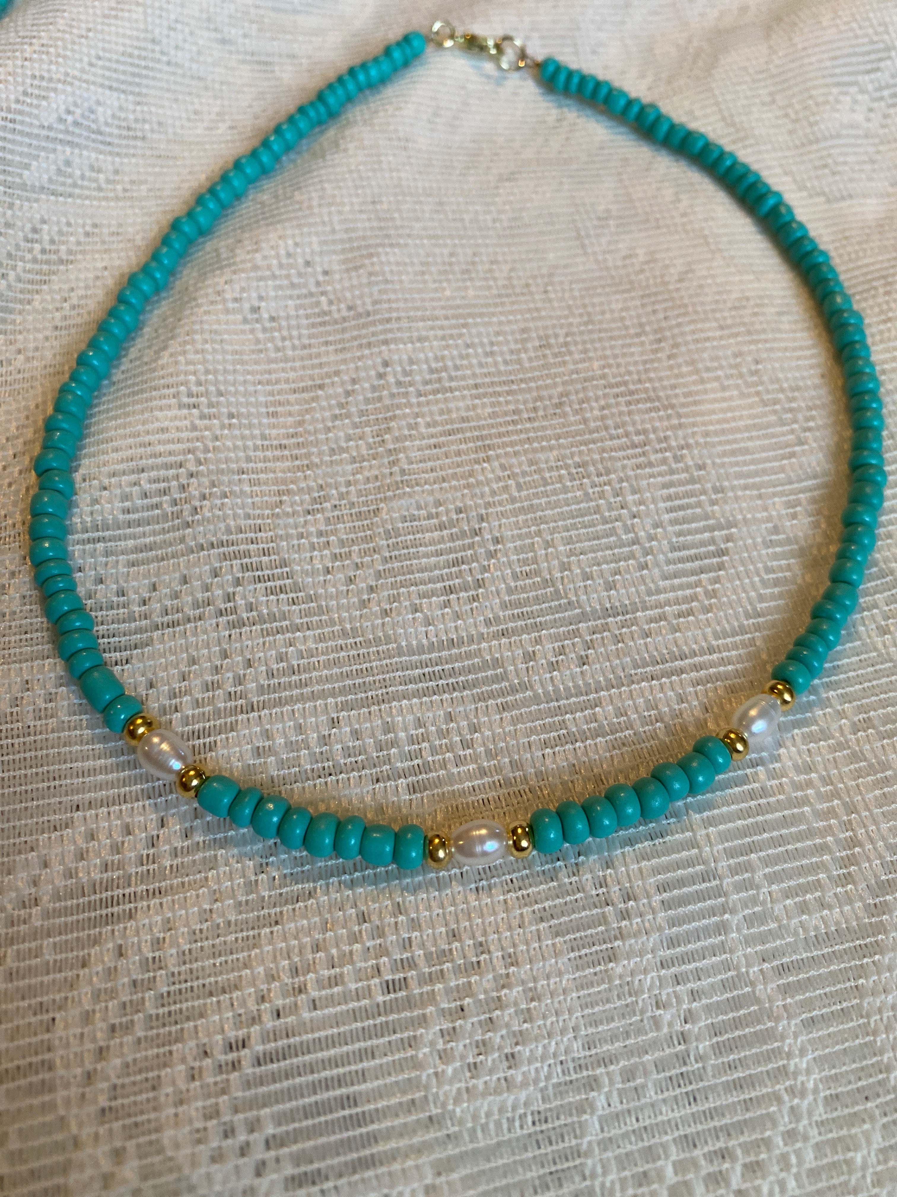 Choker Necklace with Fresh Water Pearls