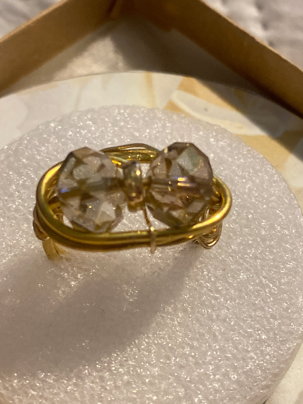 Hand Made Wire Ring Rhinestones