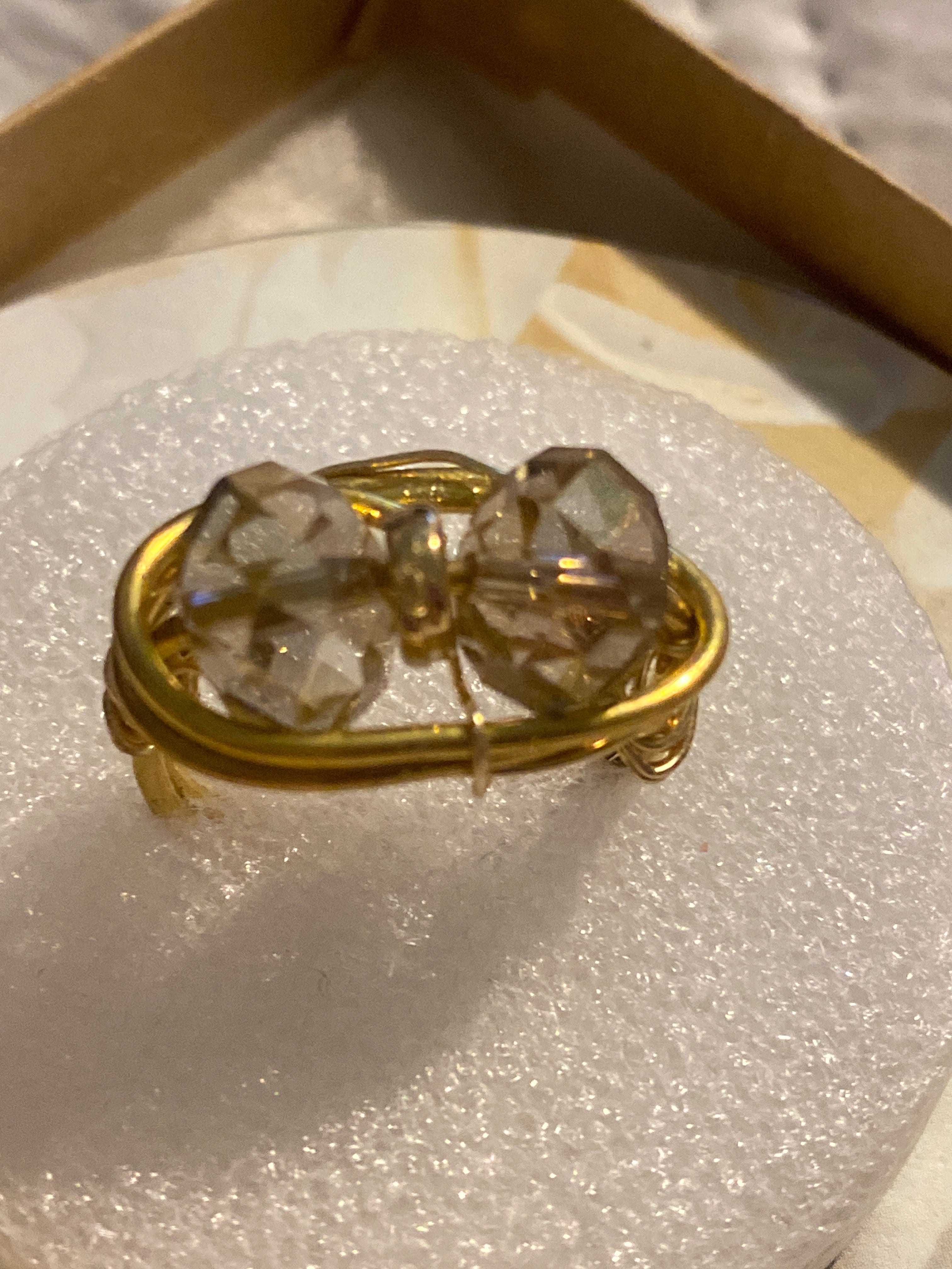Hand Made Wire Ring Rhinestones
