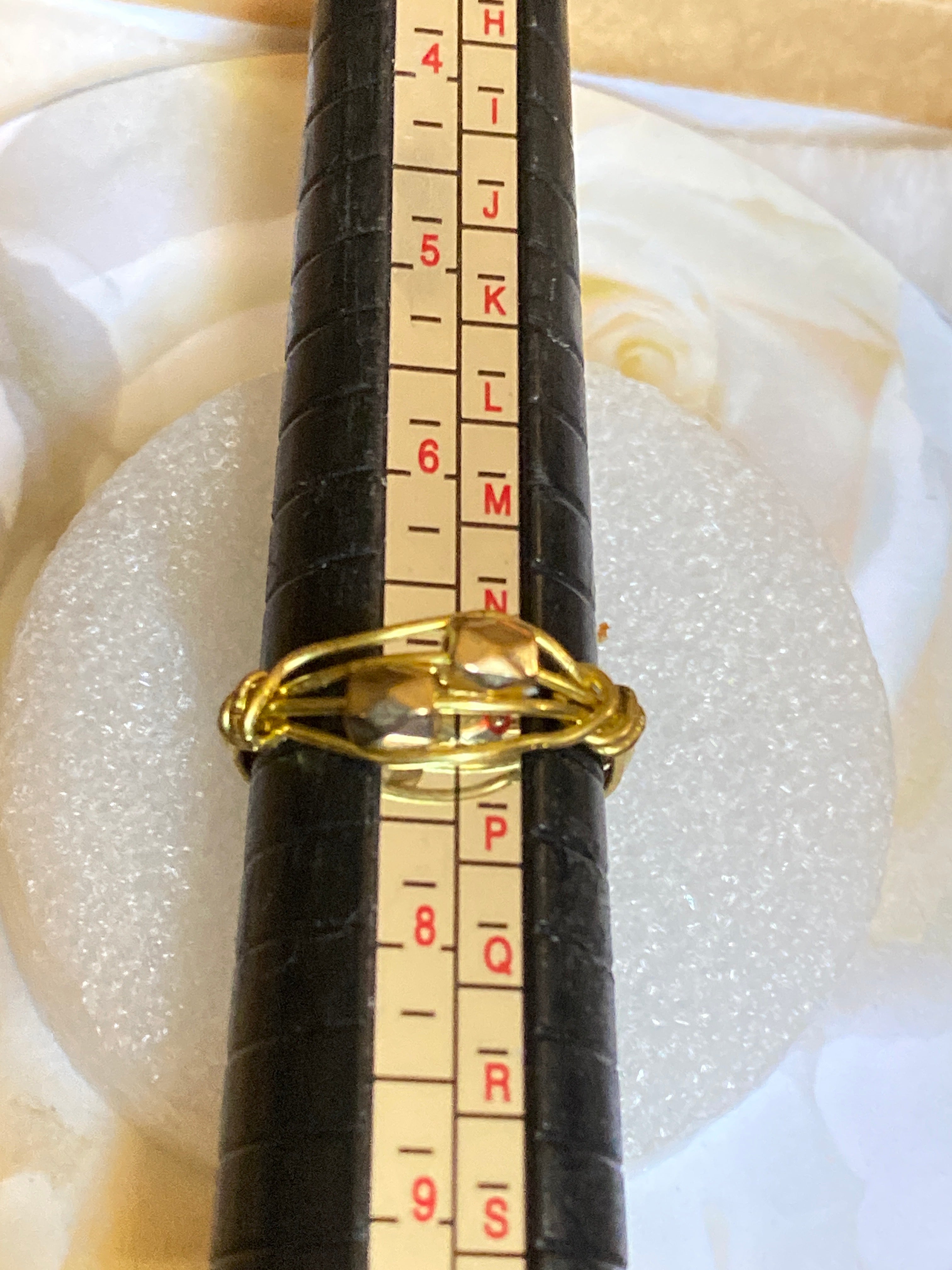Hand Made Wire Ring Gold Bead