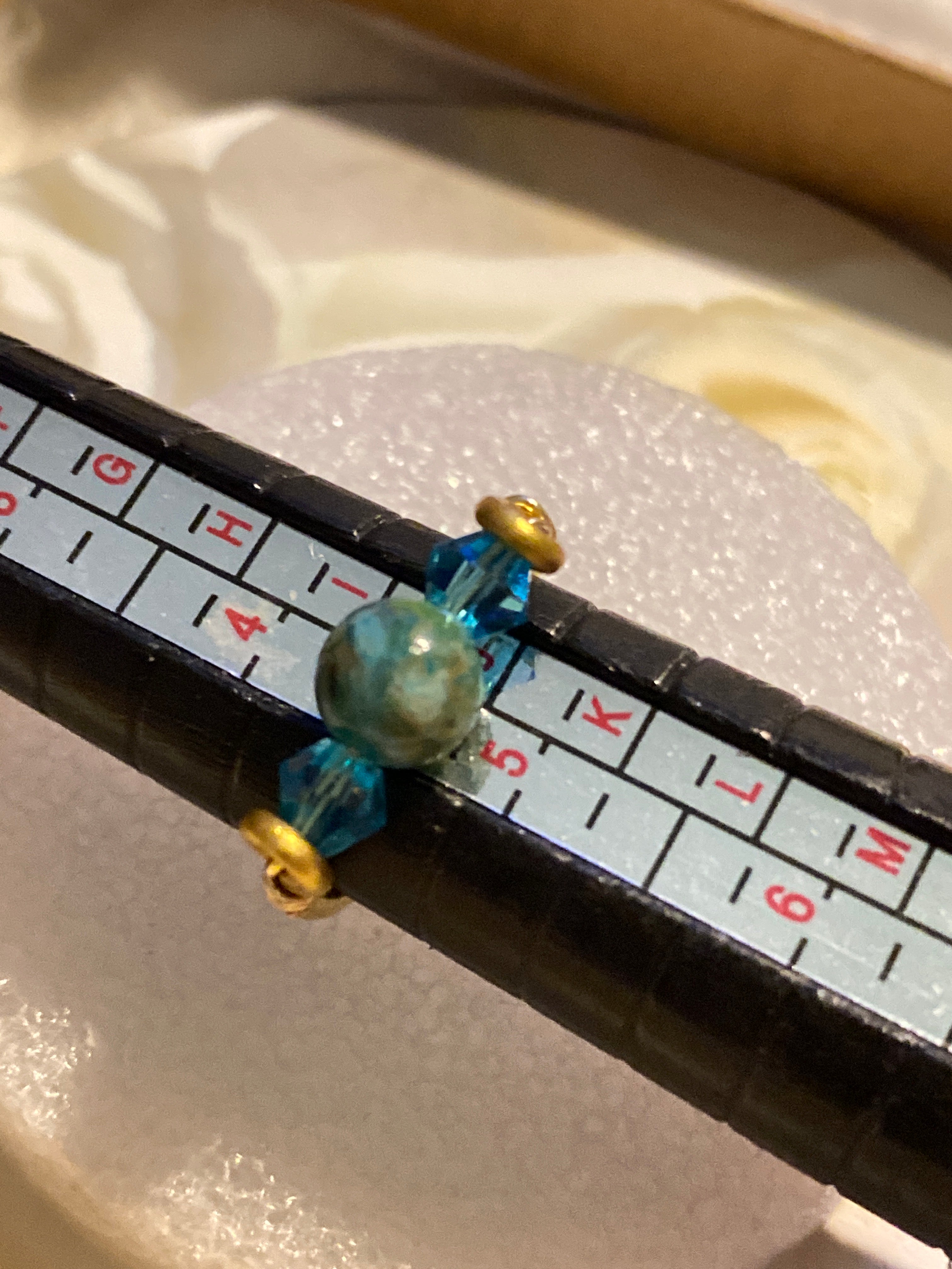 Hand Made Wire Ring Blue Beads