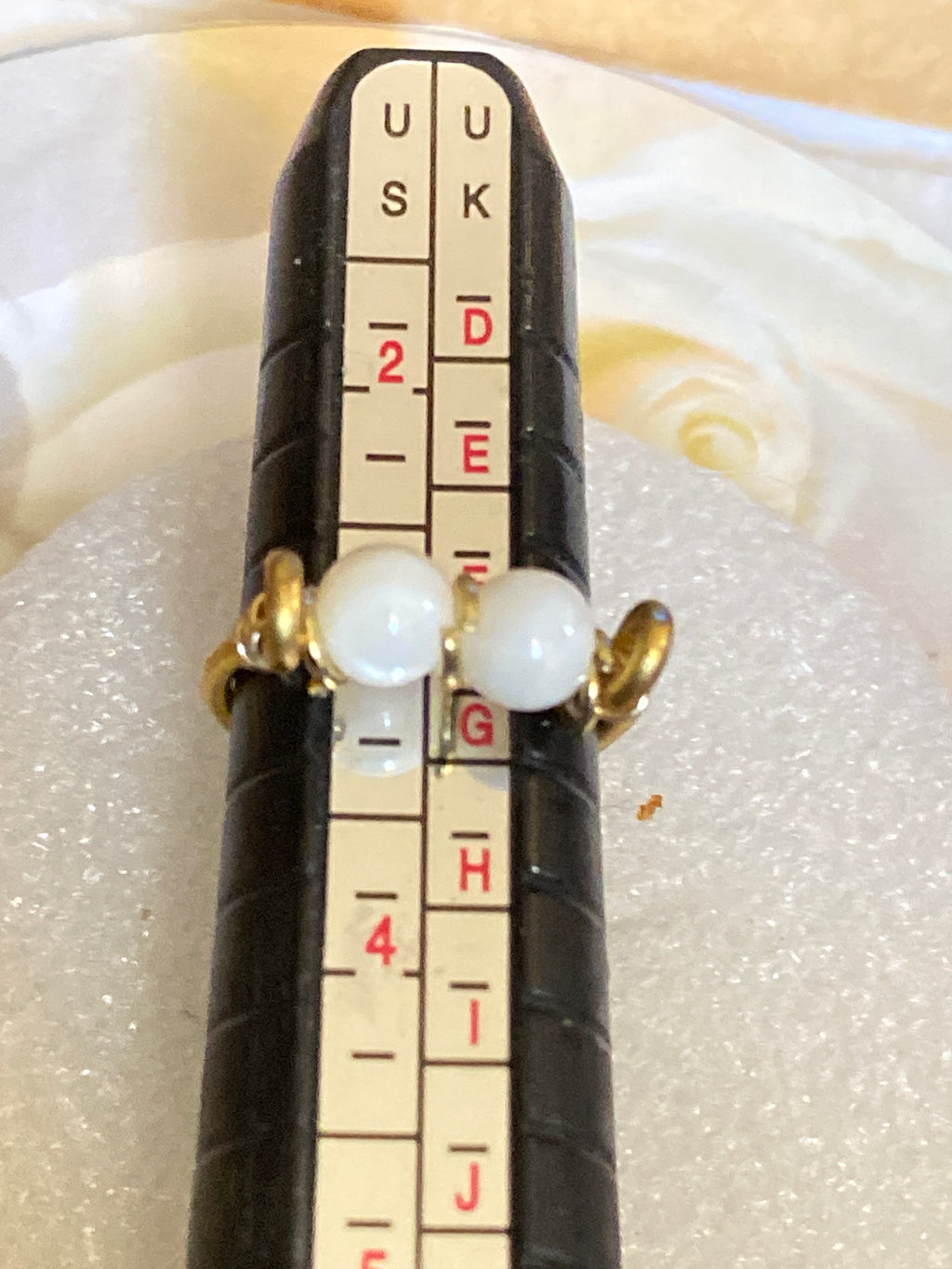 Hand Made Wire Ring White Bead
